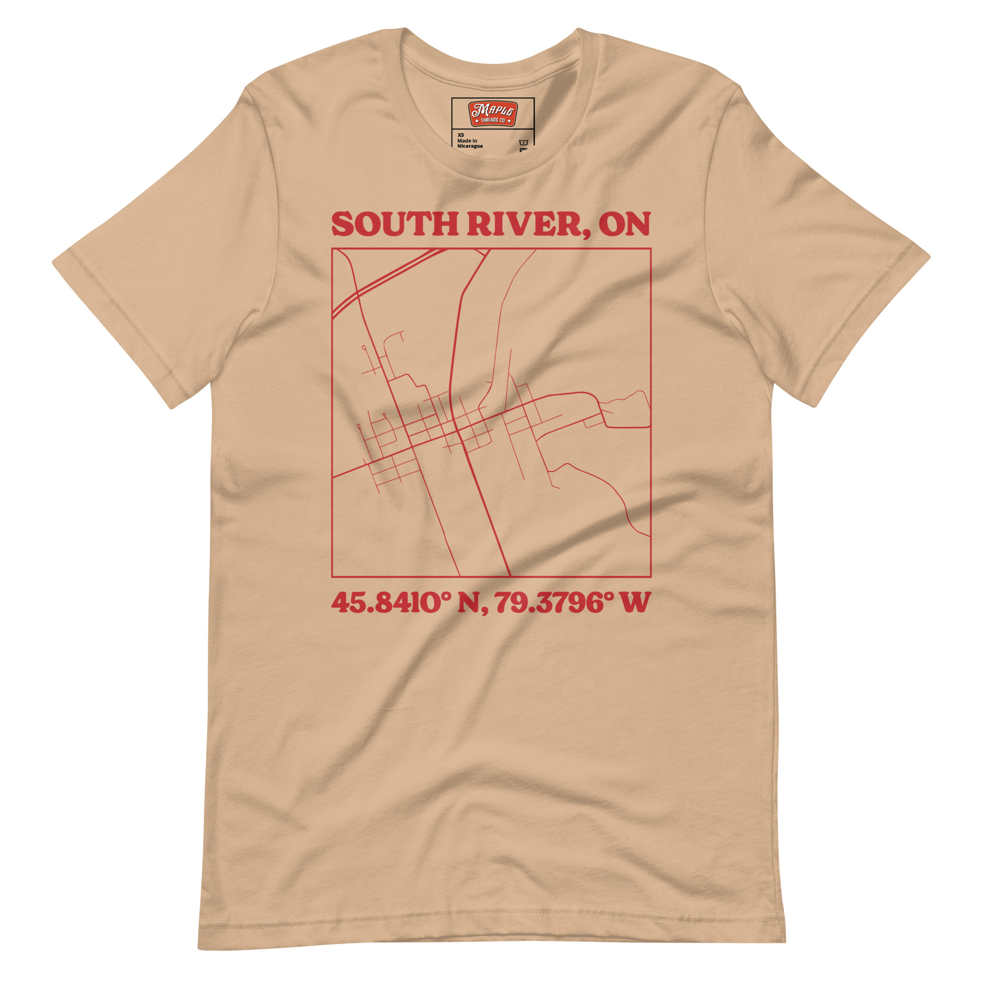 Unisex South River, Ontario Map T-Shirt