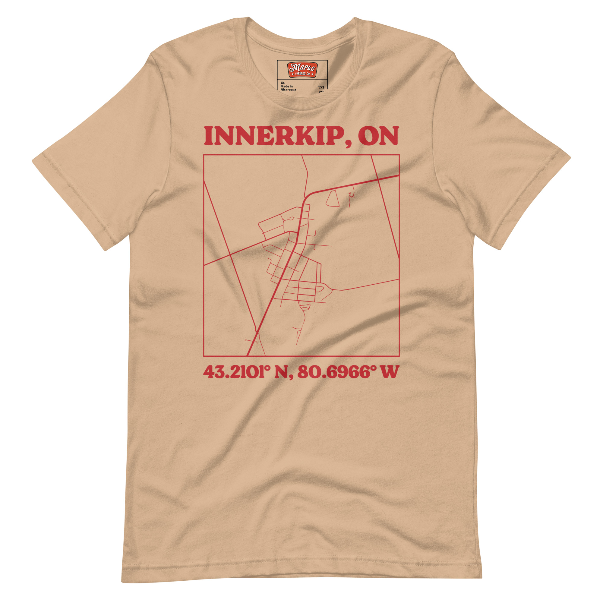 Unisex Innerkip, Ontario Map T-Shirt