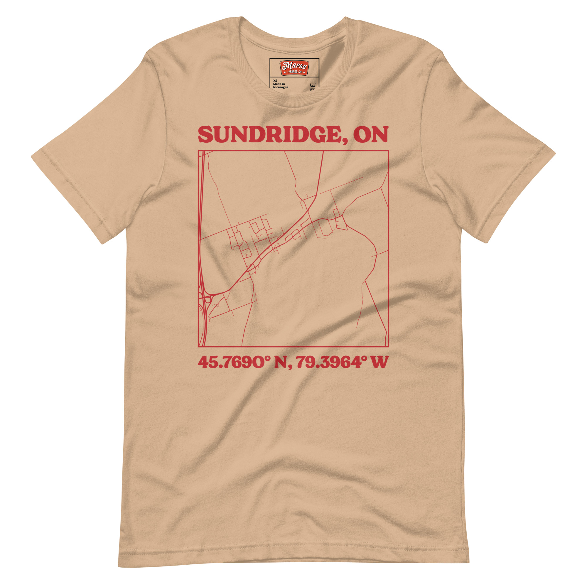 Unisex Sundridge, Ontario Map T-Shirt