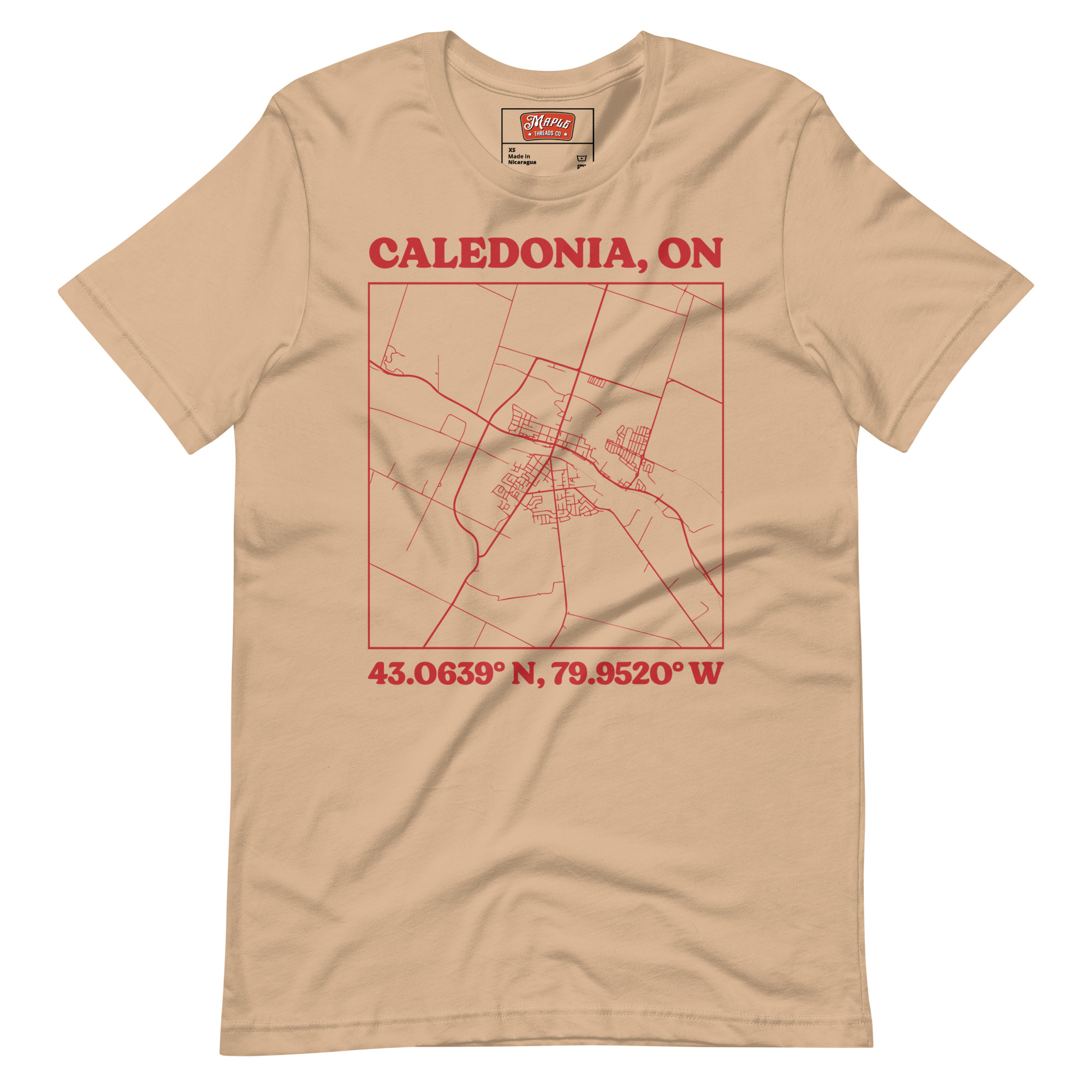 Unisex Caledonia, Ontario Map T-Shirt