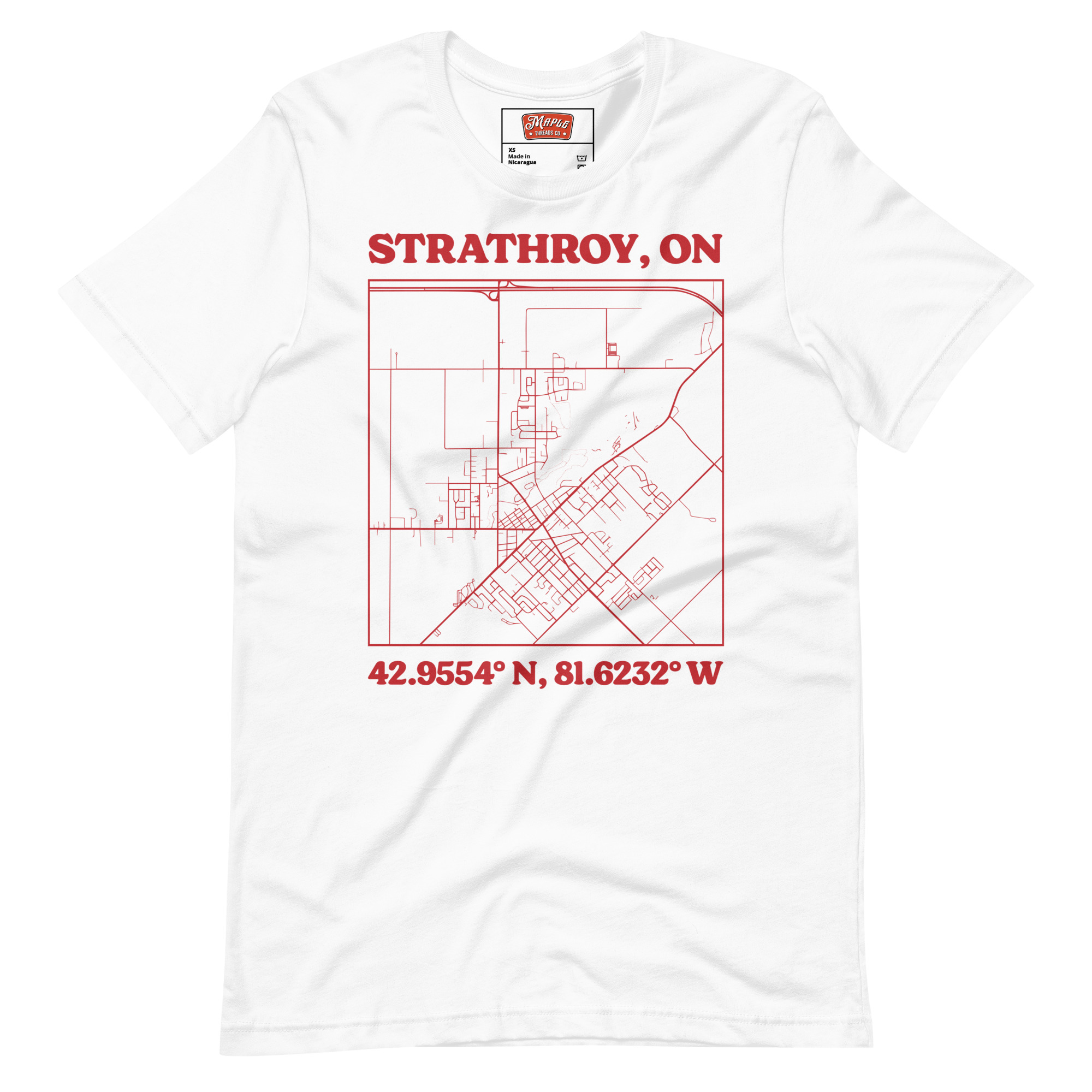 Unisex Strathroy, Ontario Map T-Shirt - Image 21