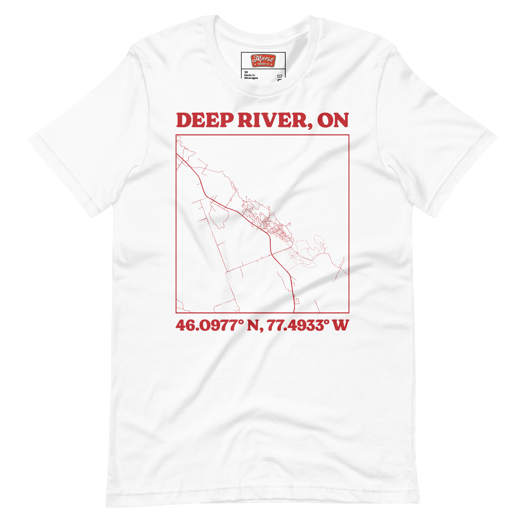 Unisex Deep River, Ontario Map T-Shirt - Image 11