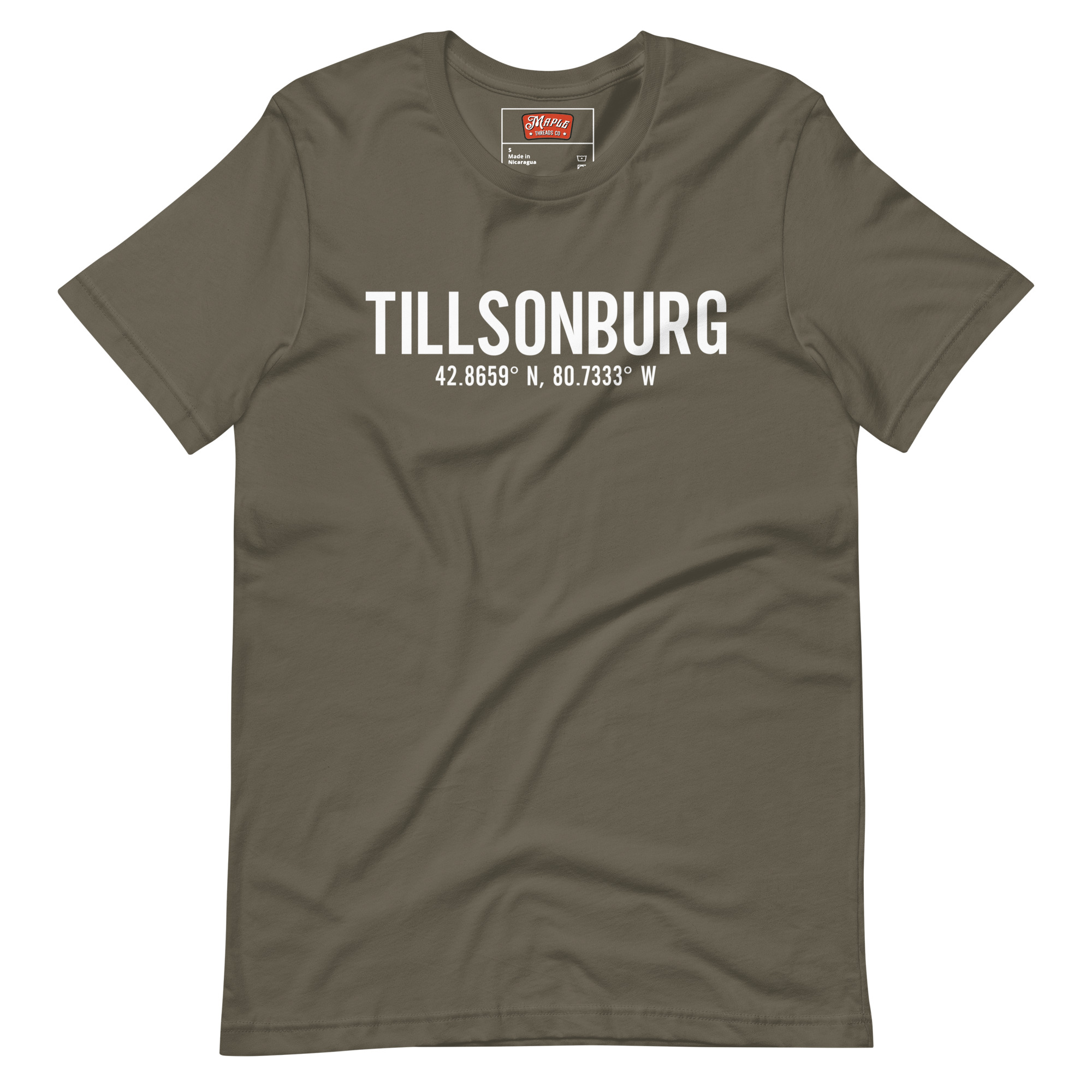 Unisex Tillsonburg, Ontario Coordinates T-Shirt