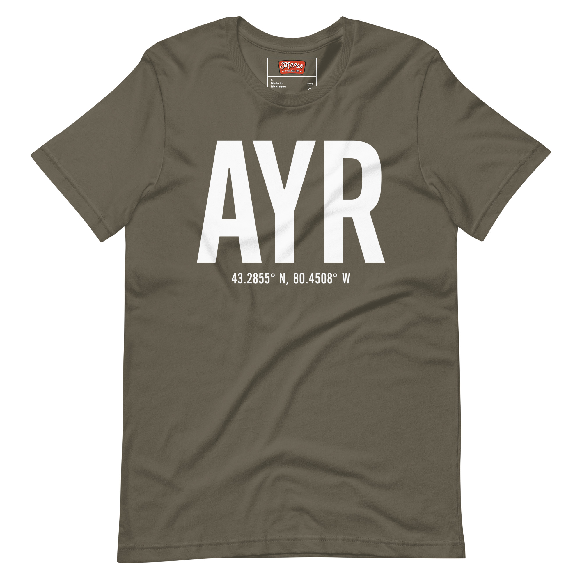 Unisex Ayr, Ontario Coordinates T-Shirt - Image 6