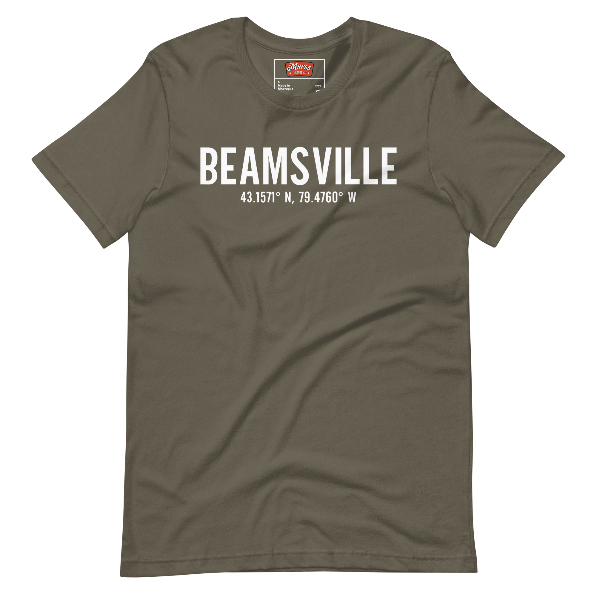 Unisex Beamsville, Ontario Coordinates T-Shirt - Image 6