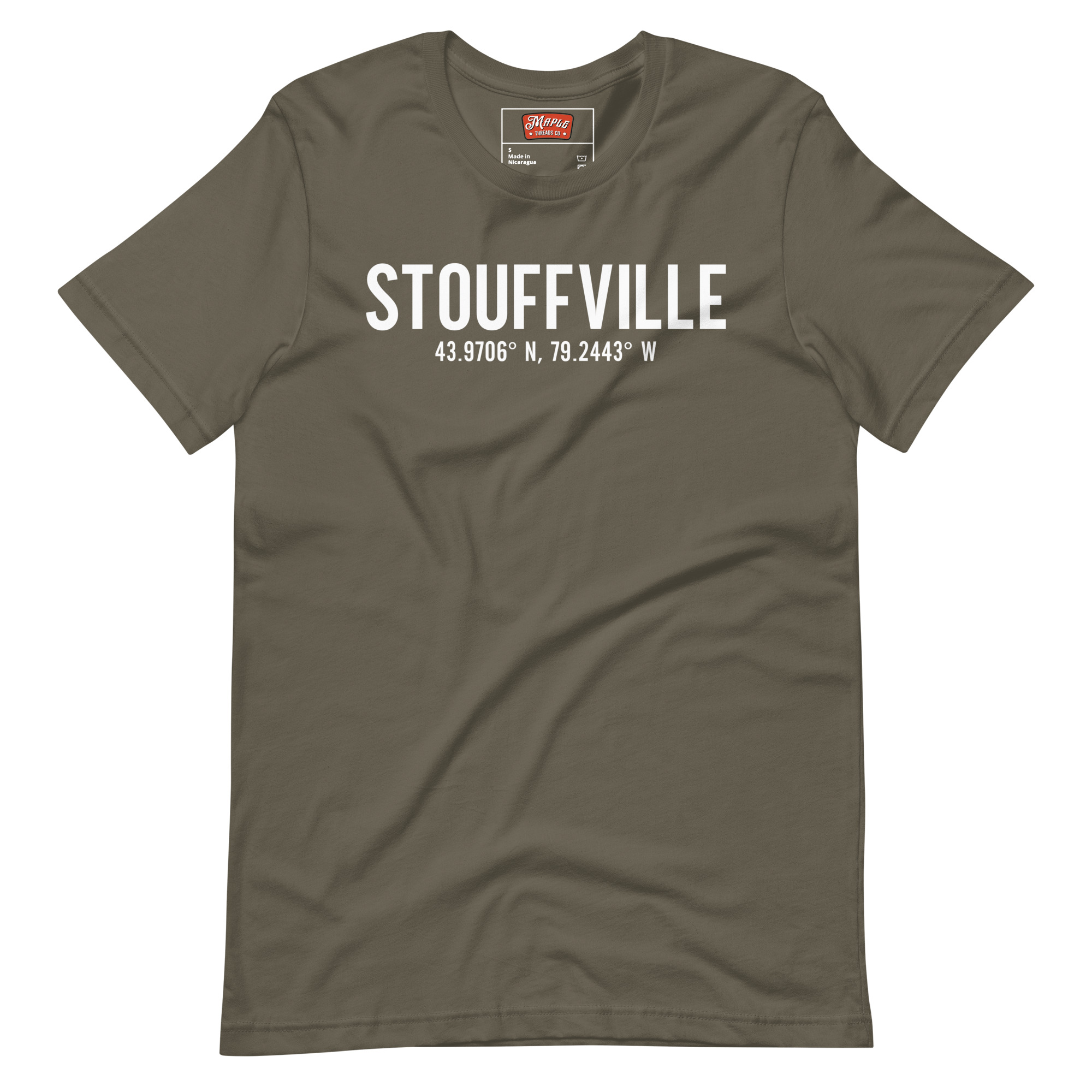 Unisex Stouffville, Ontario Coordinates T-Shirt - Image 6