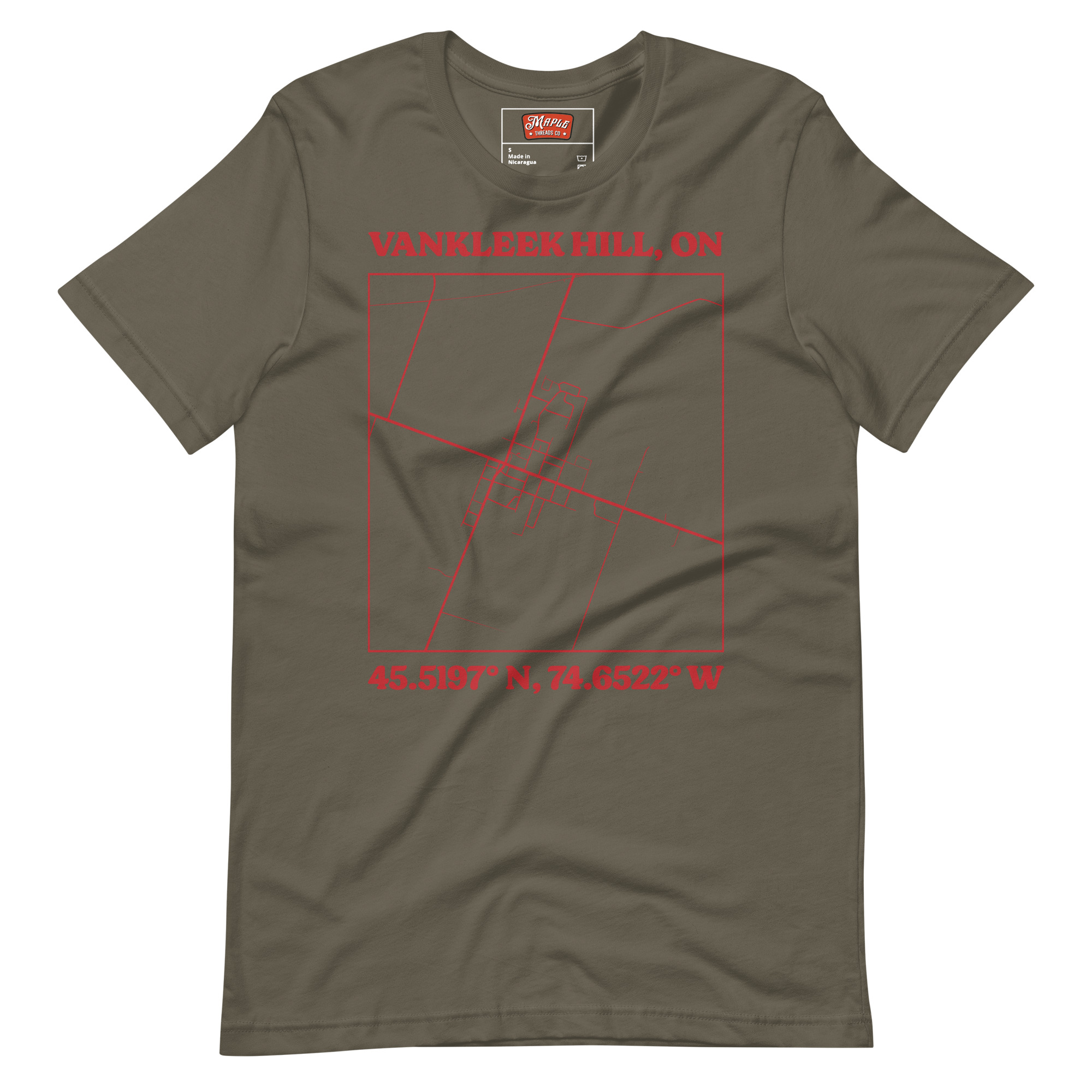 Unisex Vankleek Hill, Ontario Map T-Shirt - Image 7