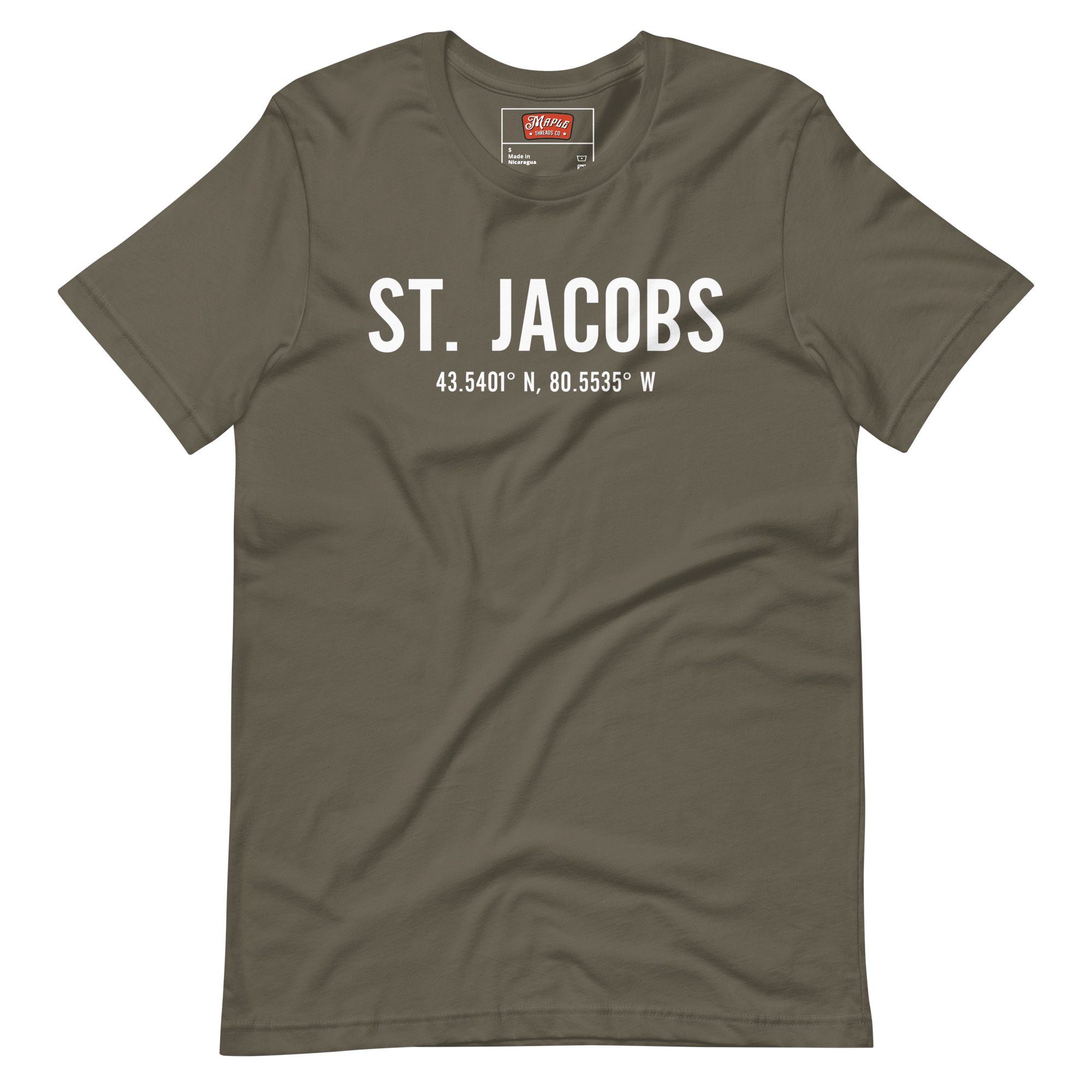 Unisex St Jacobs, Ontario Coordinates T-Shirt - Image 6