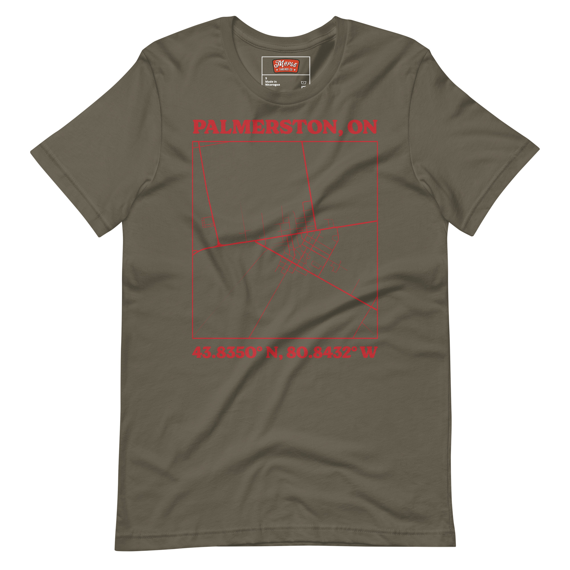 Unisex Palmerston, Ontario Map T-Shirt - Image 7