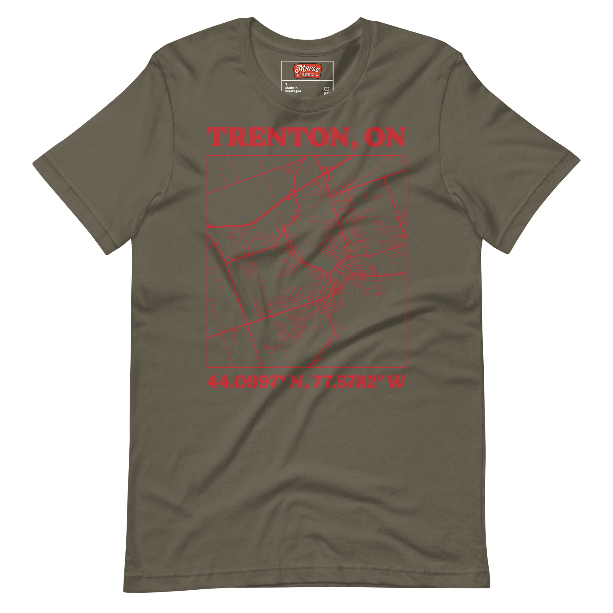 Unisex Trenton, Ontario Map T-Shirt - Image 7