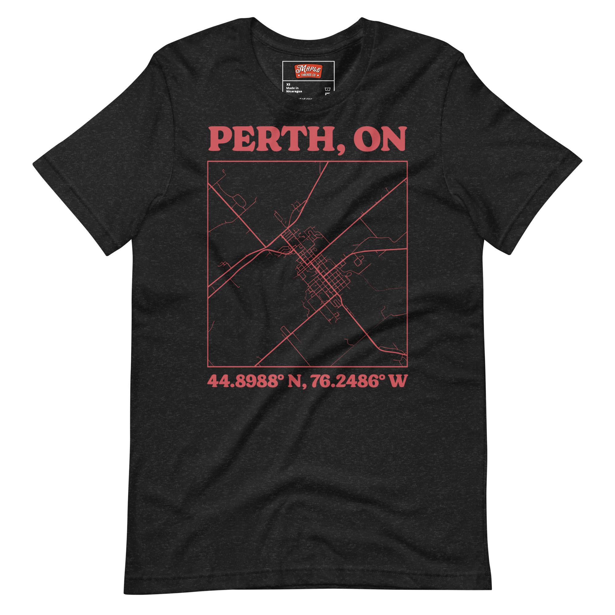 Unisex Perth, Ontario Map T-Shirt