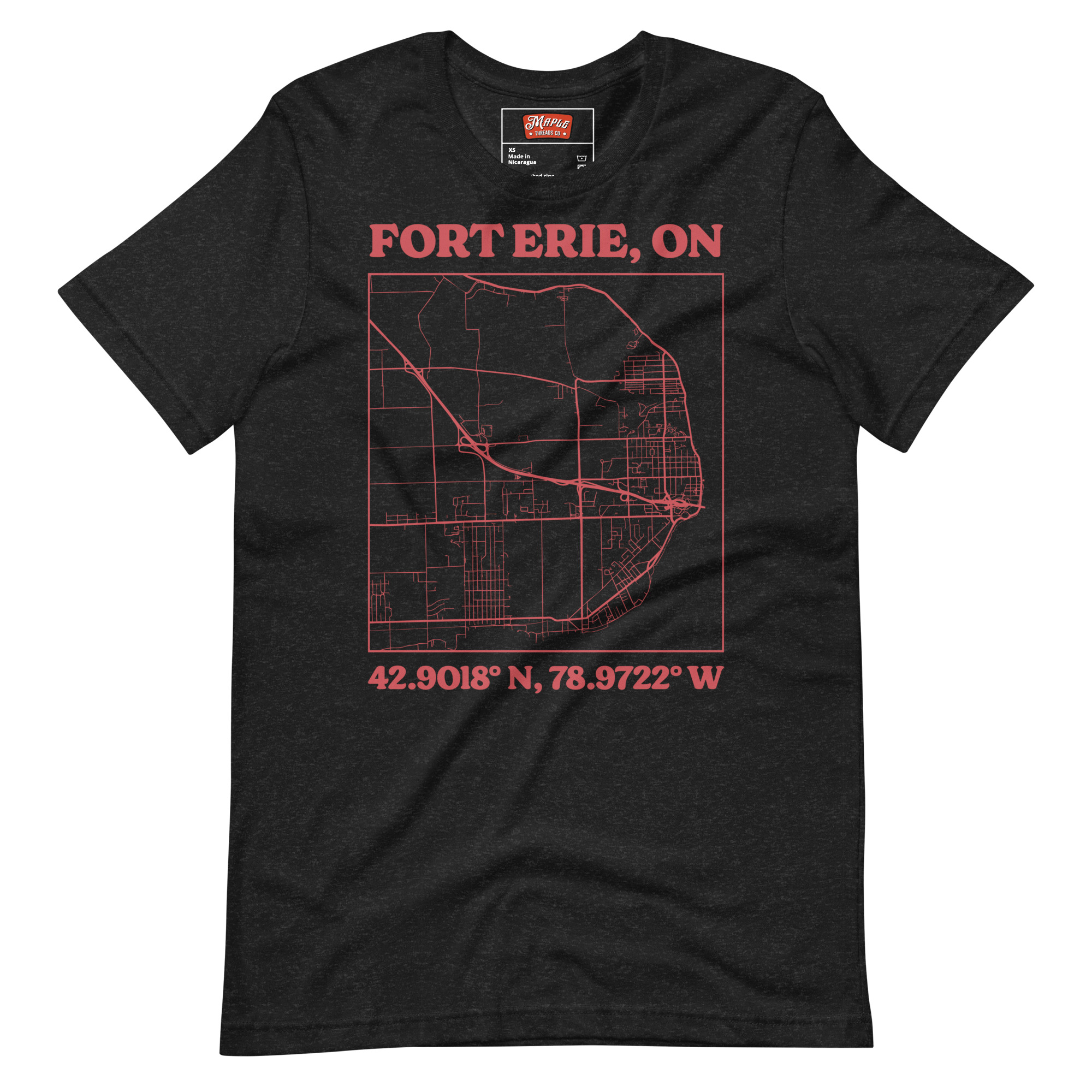 Unisex Fort Erie, Ontario Map T-Shirt - Image 2
