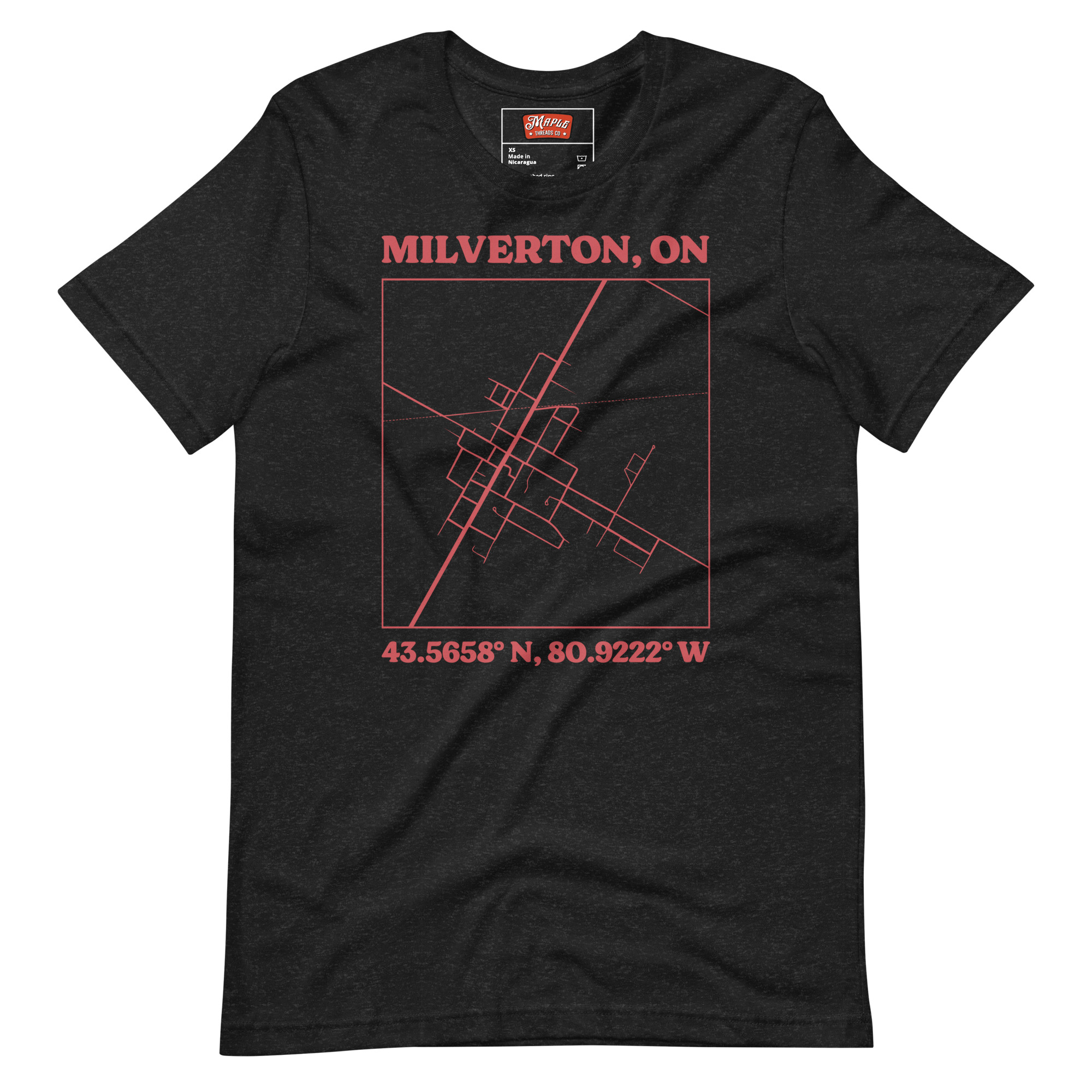 Unisex Milverton, Ontario Map T-Shirt - Image 2