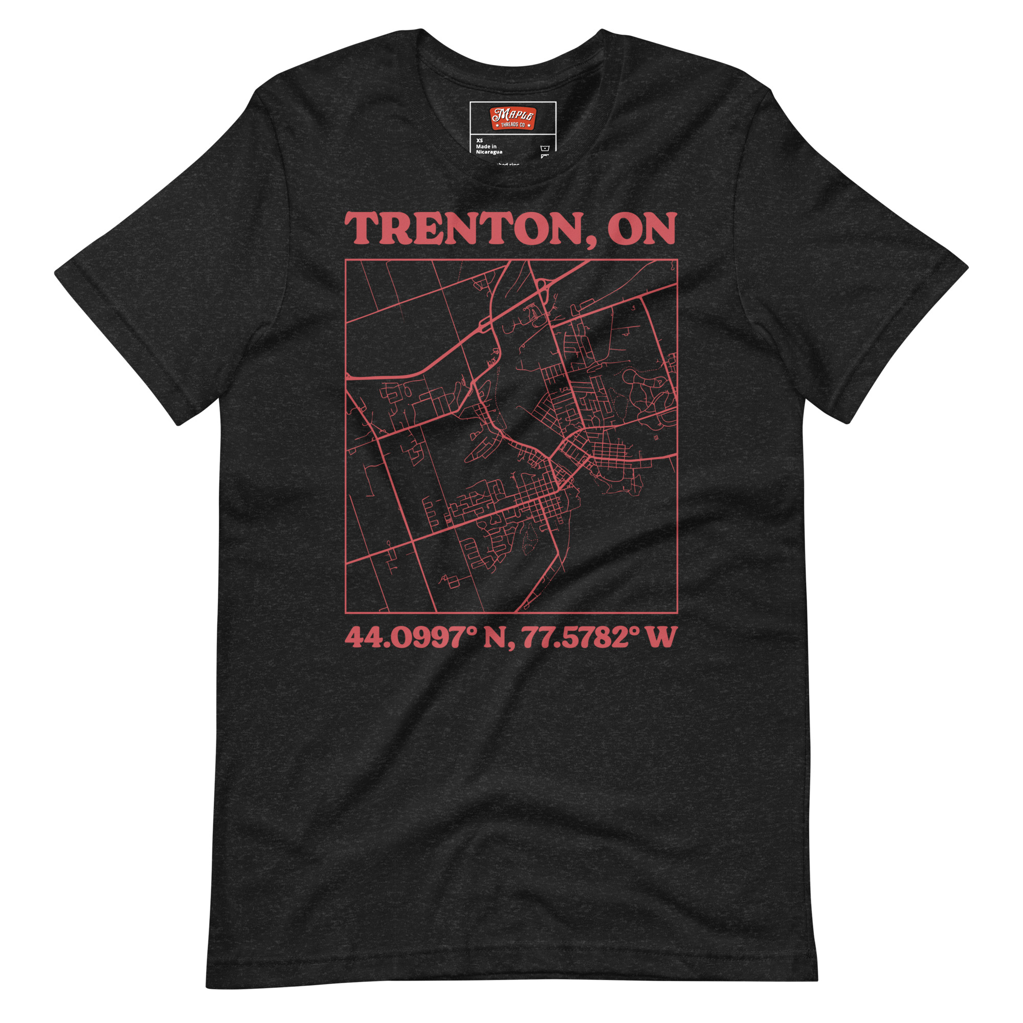 Unisex Trenton, Ontario Map T-Shirt - Image 2