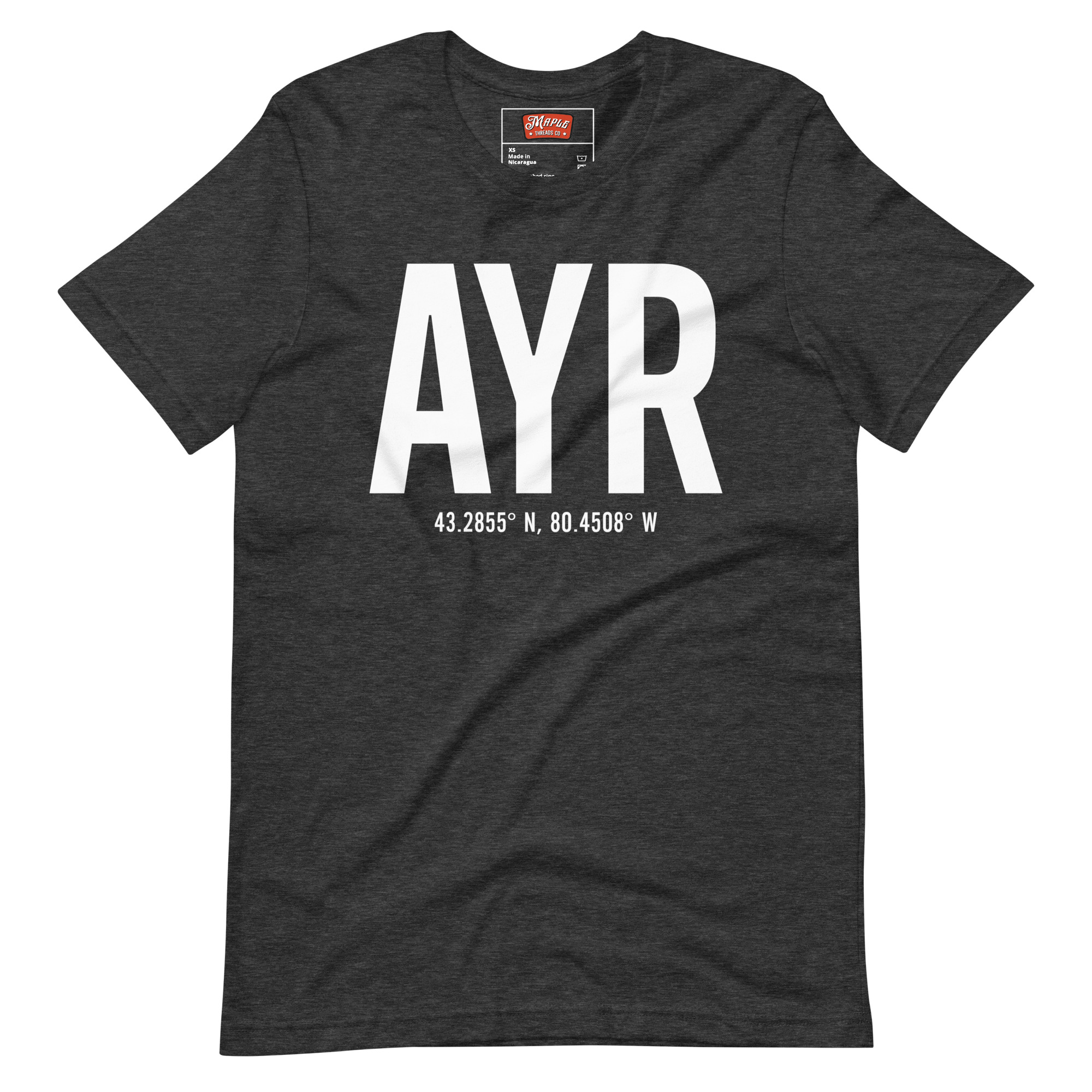 Unisex Ayr, Ontario Coordinates T-Shirt - Image 4