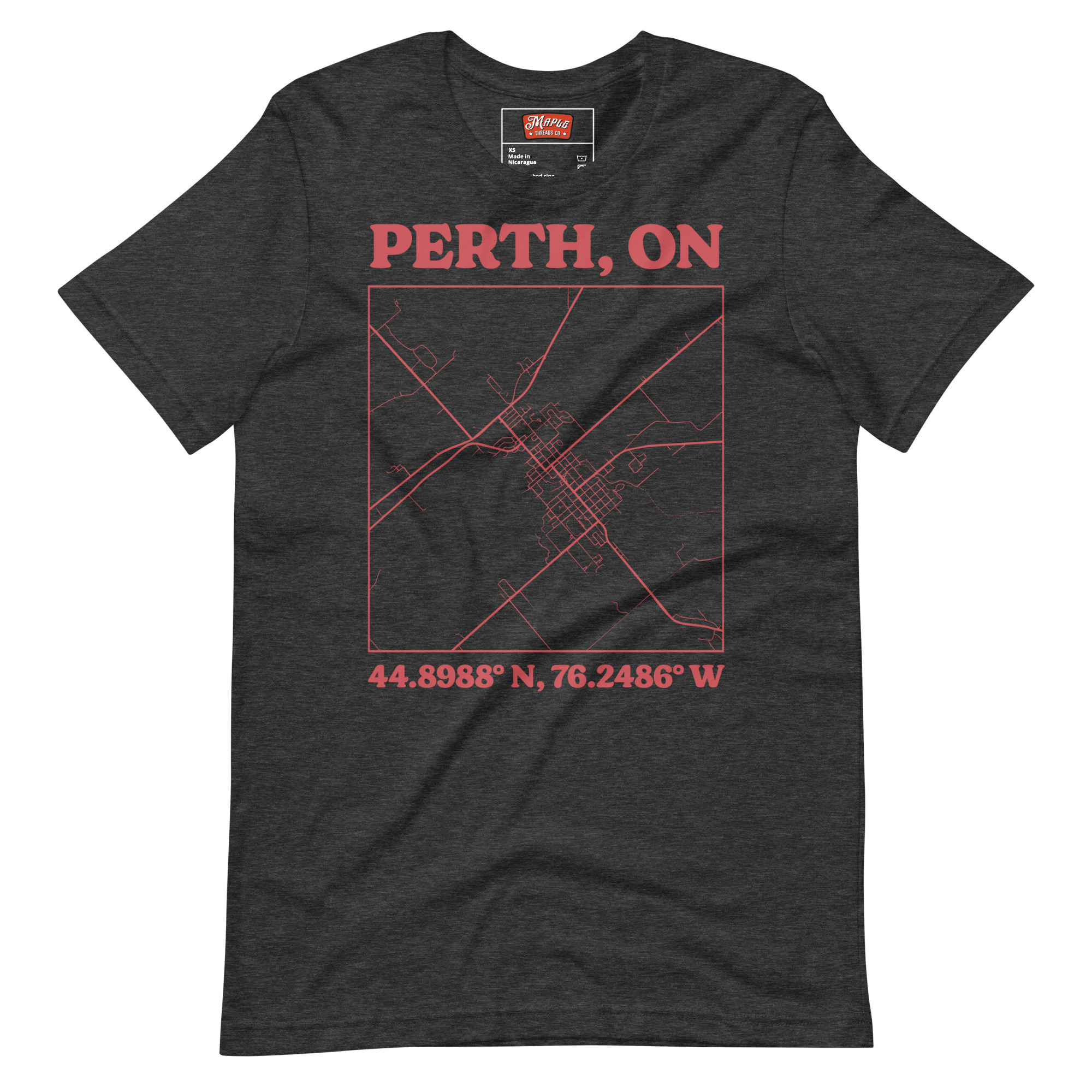 Unisex Perth, Ontario Map T-Shirt - Image 4