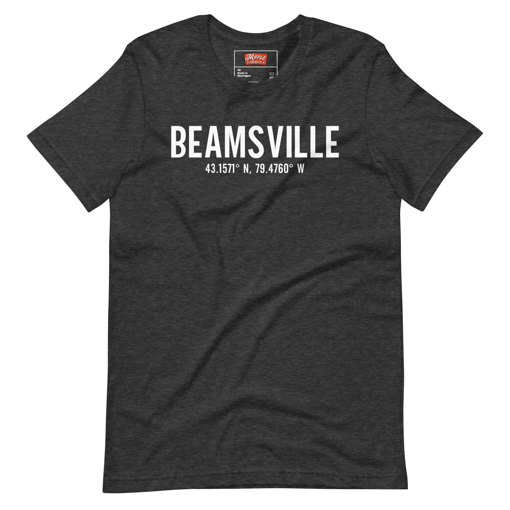 Unisex Beamsville, Ontario Coordinates T-Shirt - Image 4