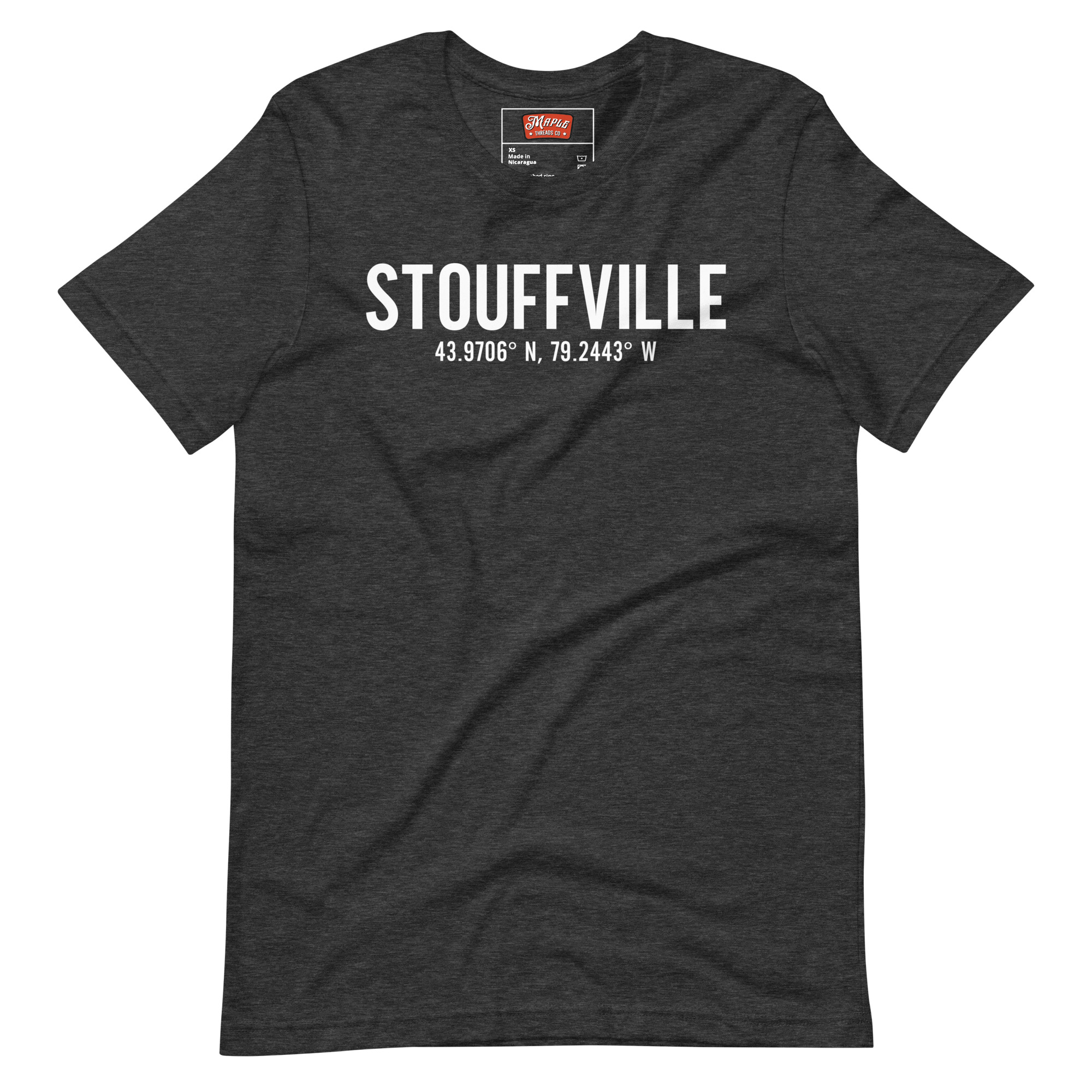 Unisex Stouffville, Ontario Coordinates T-Shirt - Image 4