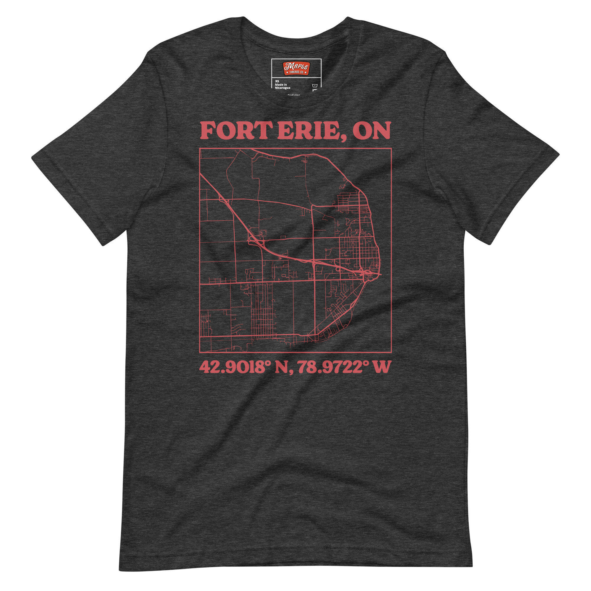 Unisex Fort Erie, Ontario Map T-Shirt - Image 5