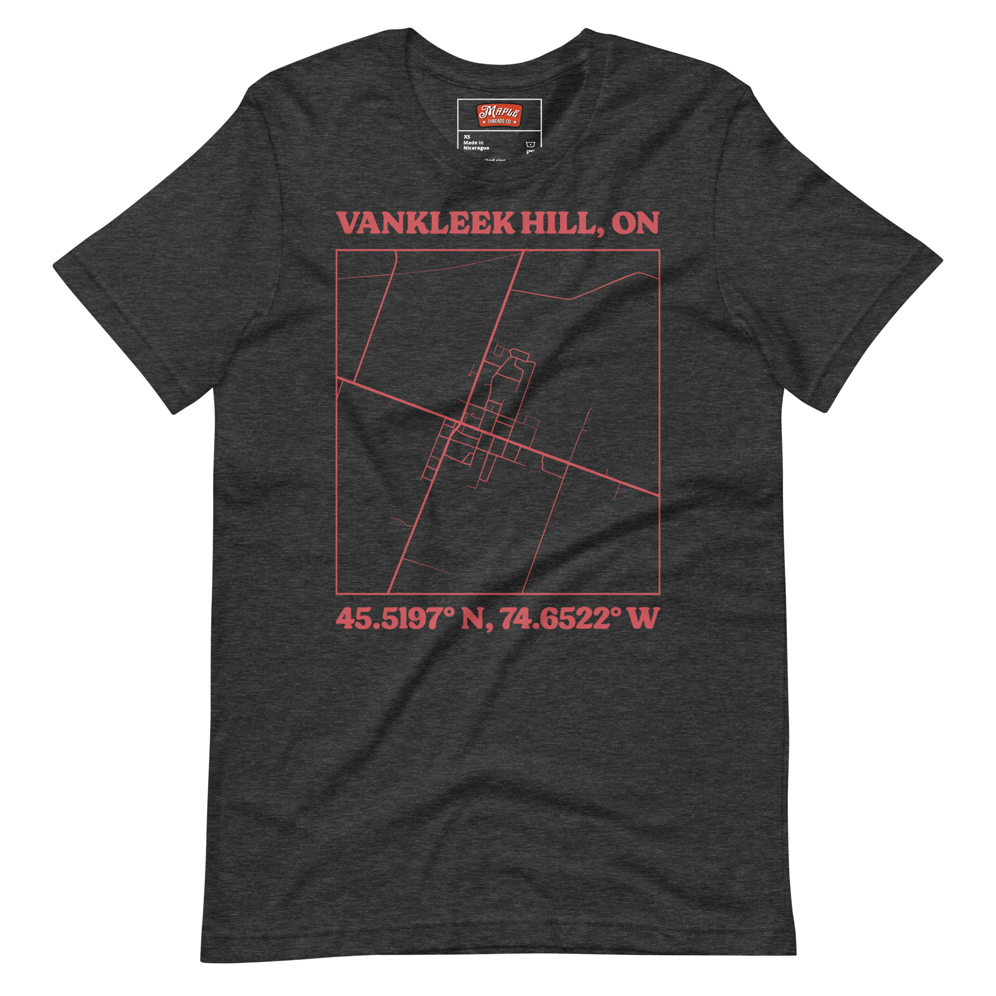 Unisex Vankleek Hill, Ontario Map T-Shirt - Image 5
