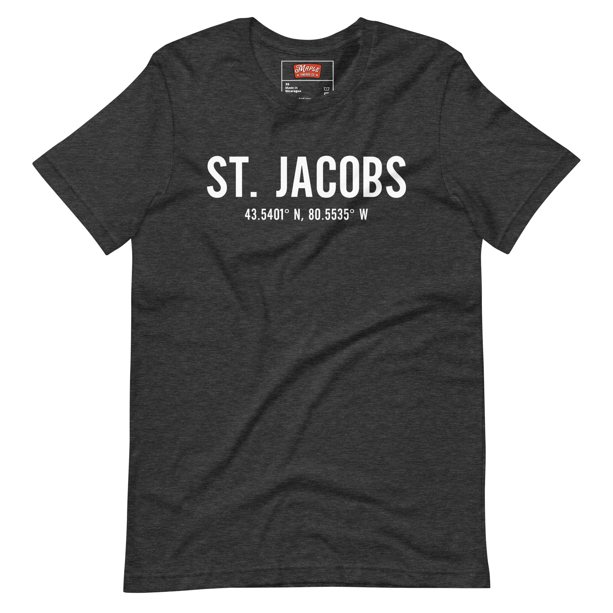 Unisex St Jacobs, Ontario Coordinates T-Shirt - Image 4
