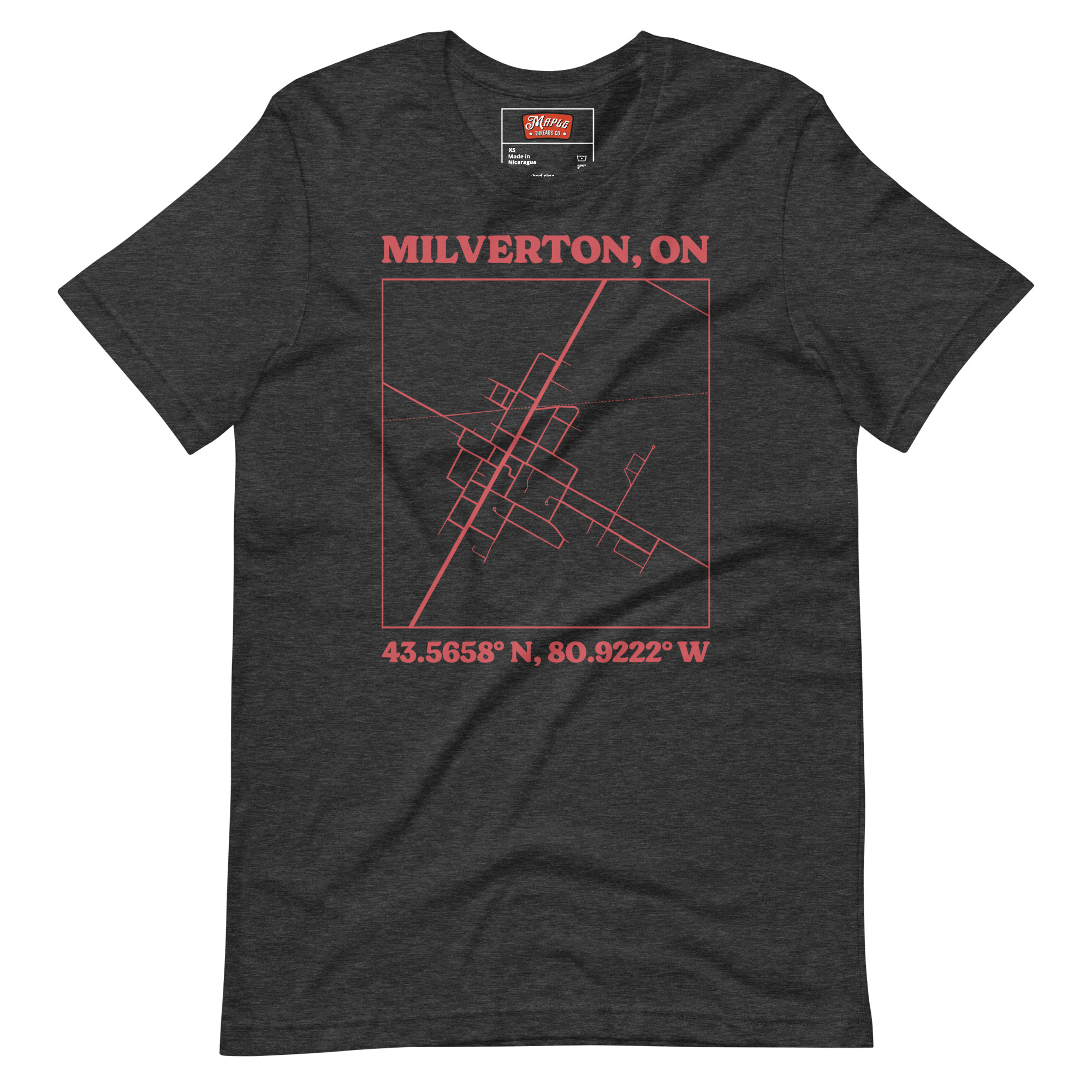 Unisex Milverton, Ontario Map T-Shirt - Image 4