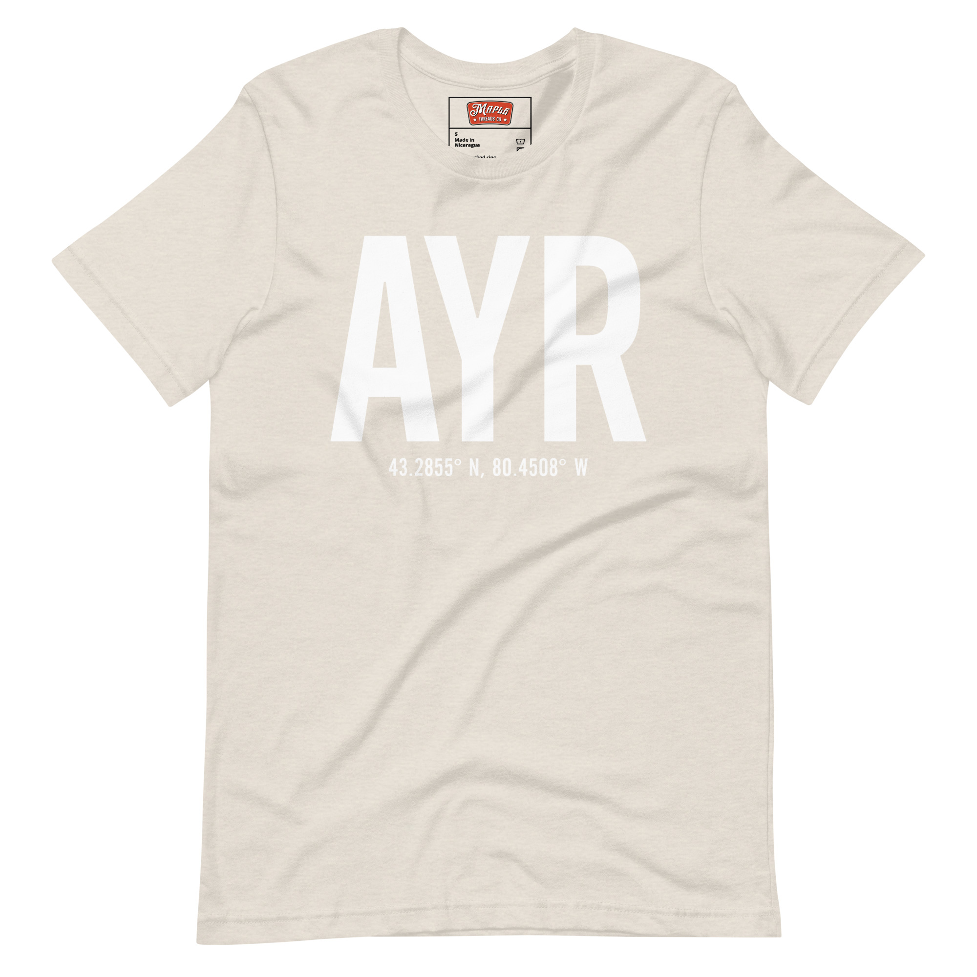 Unisex Ayr, Ontario Coordinates T-Shirt - Image 10