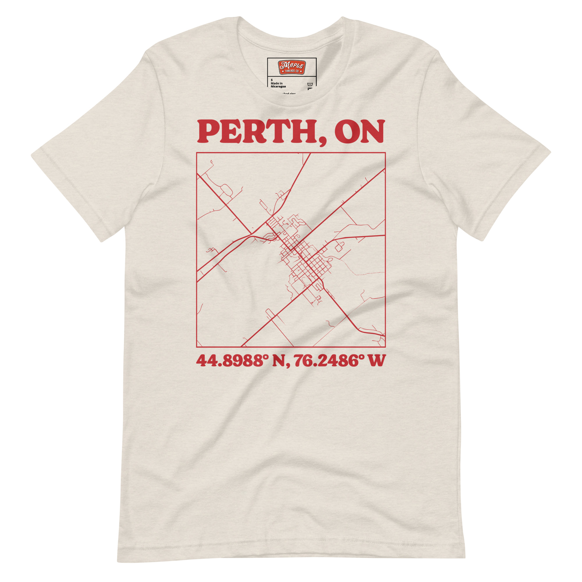 Unisex Perth, Ontario Map T-Shirt - Image 10