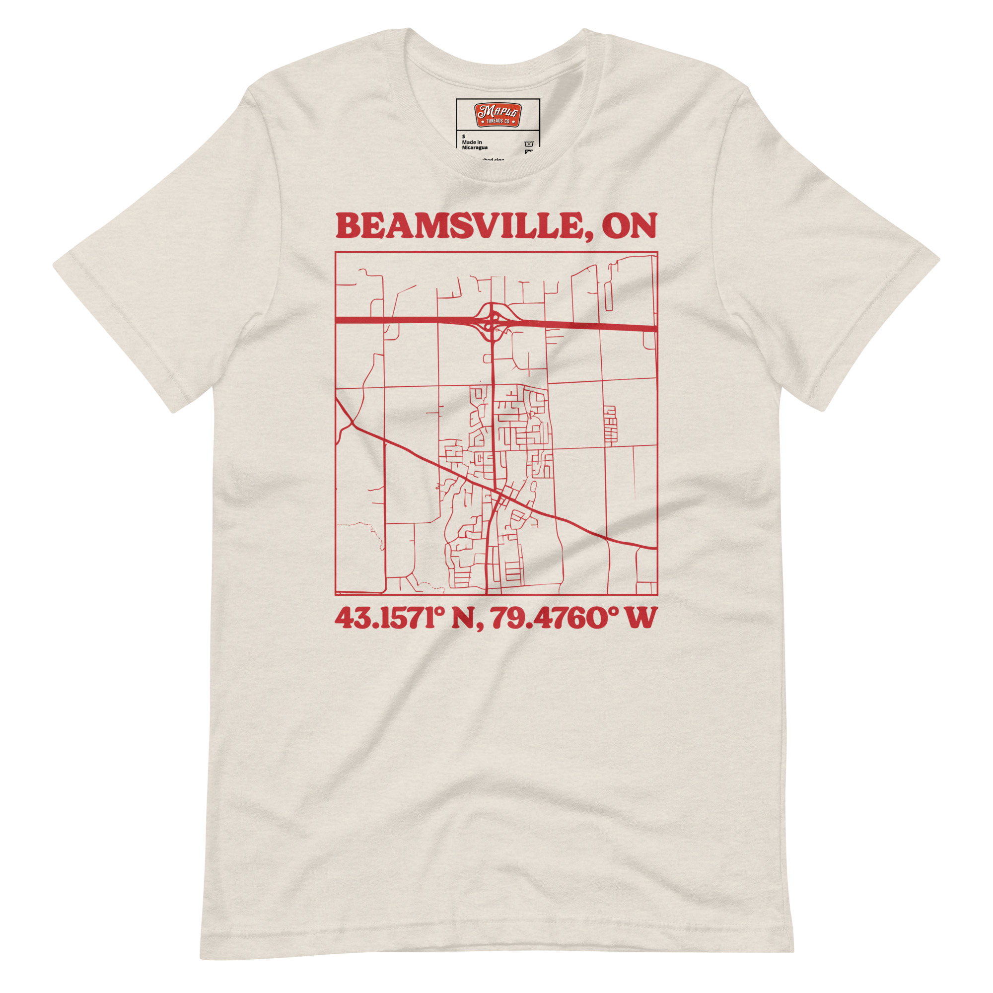 Unisex Beamsville, Ontario Map T-Shirt - Image 10