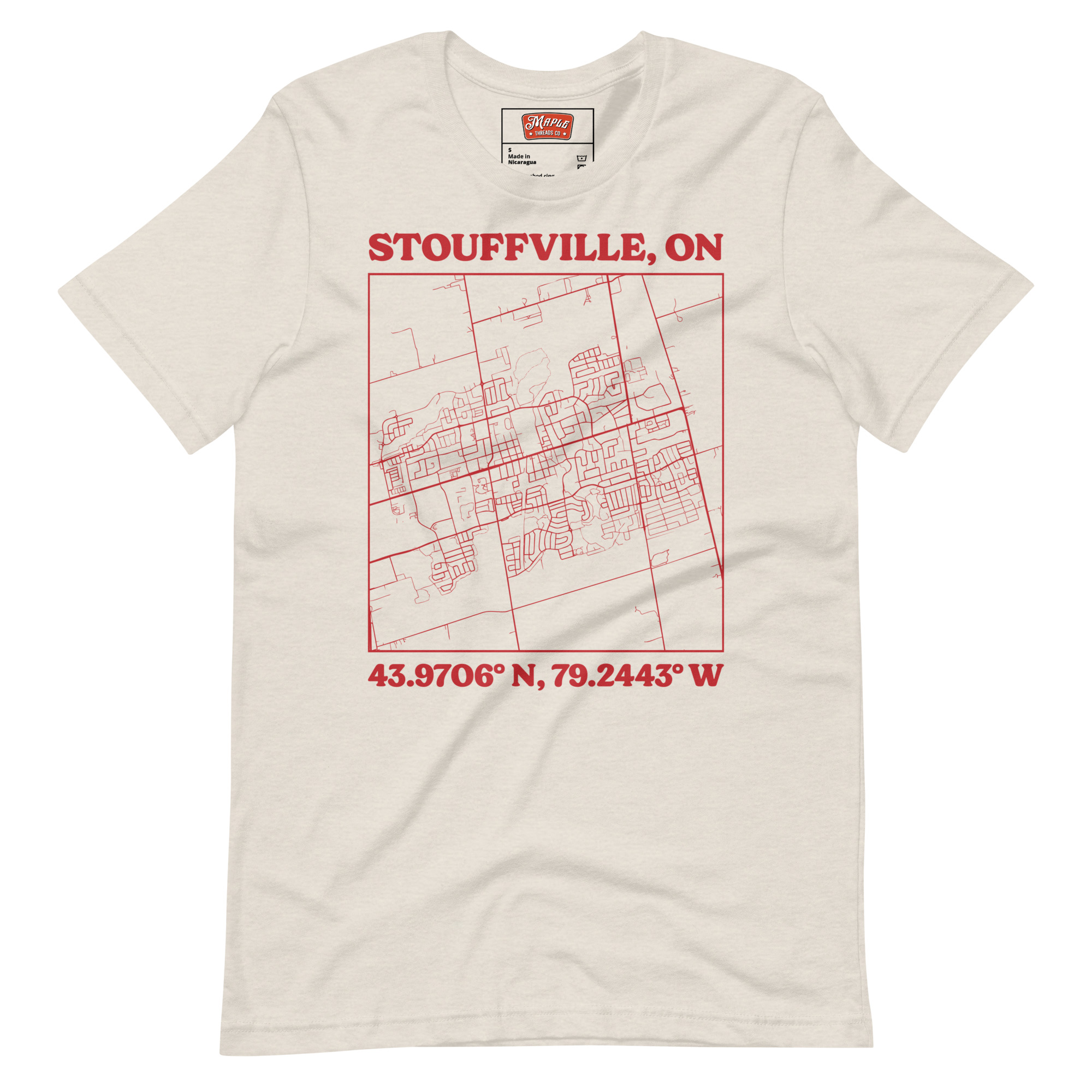 Unisex Stouffville, Ontario Map T-Shirt - Image 10