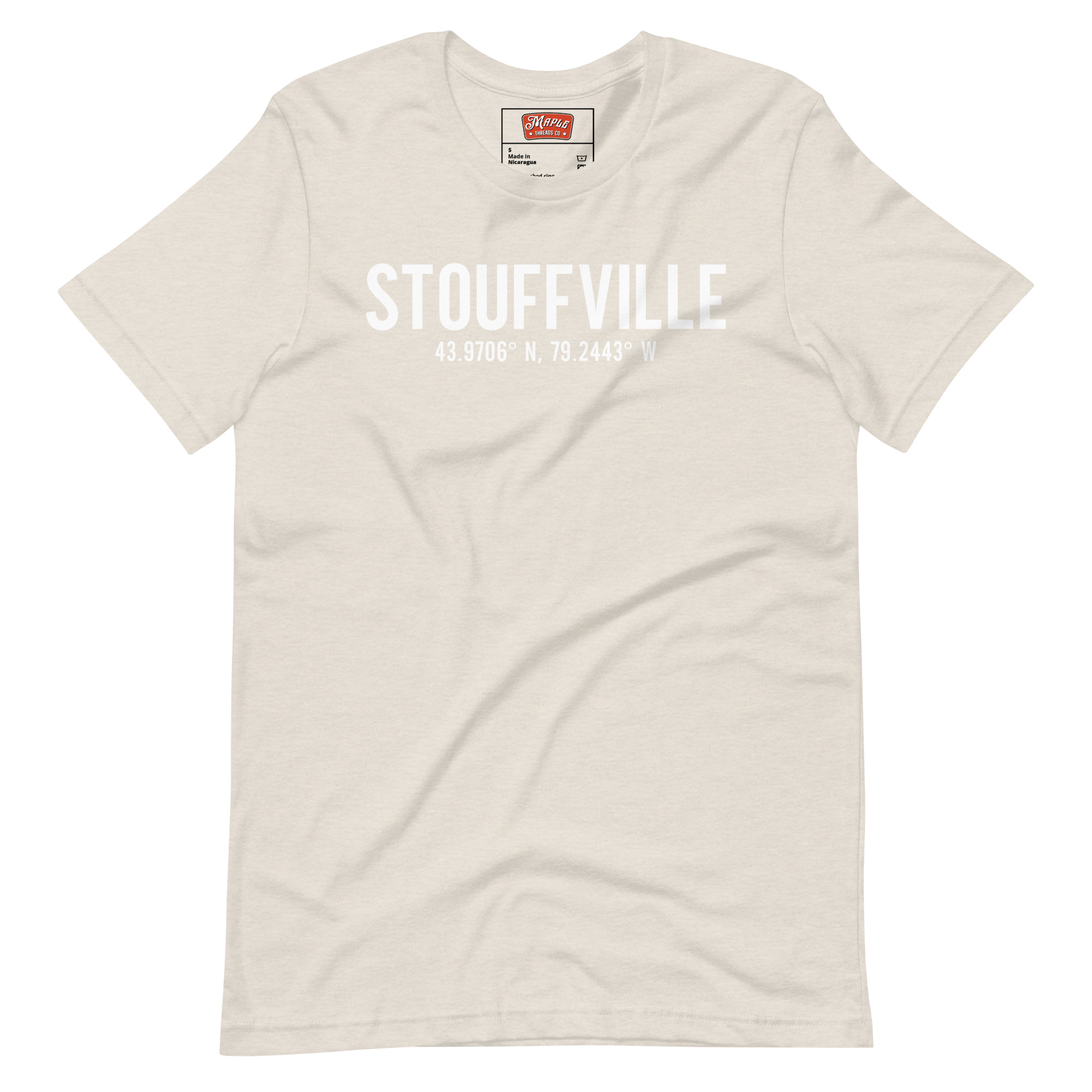 Unisex Stouffville, Ontario Coordinates T-Shirt - Image 10