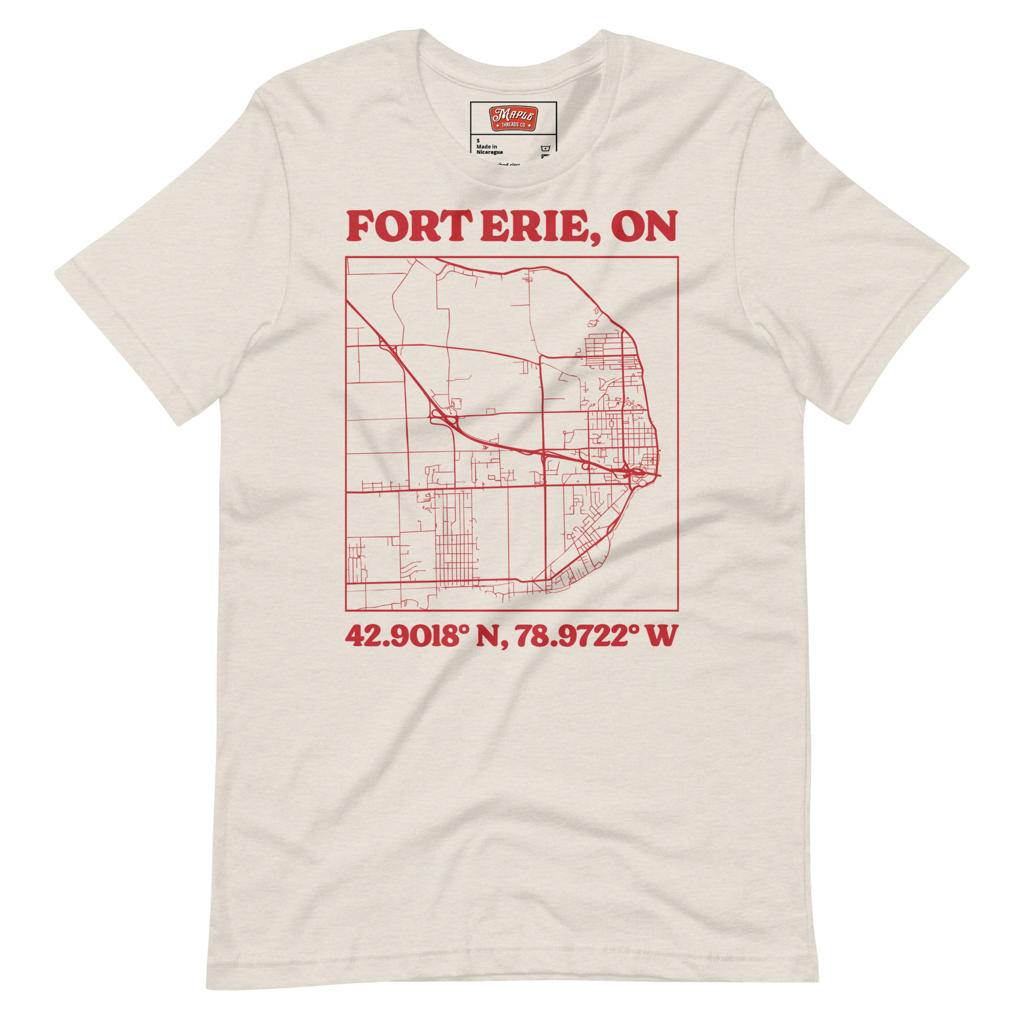Unisex Fort Erie, Ontario Map T-Shirt - Image 10