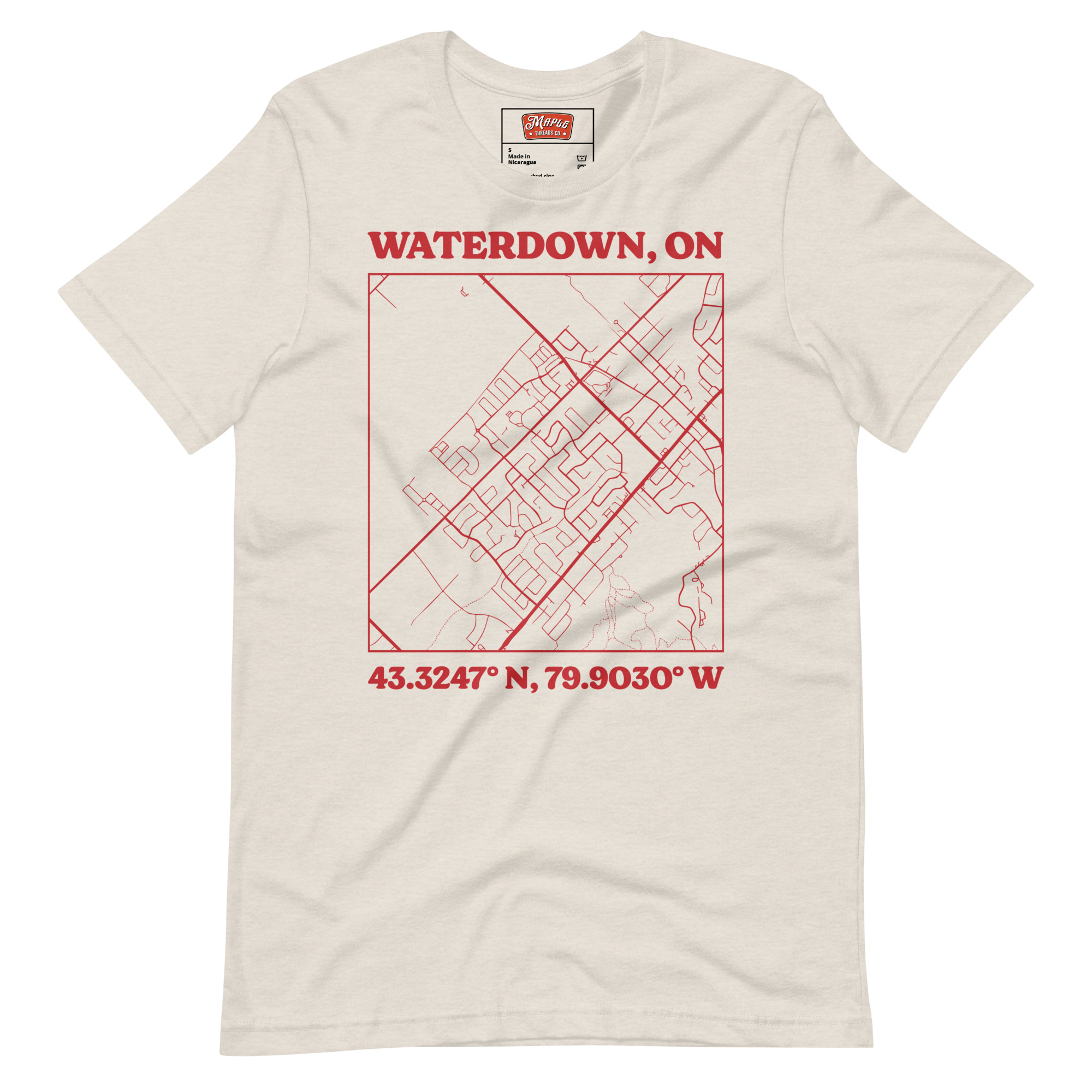 Unisex Waterdown, Ontario Map T-Shirt - Image 10