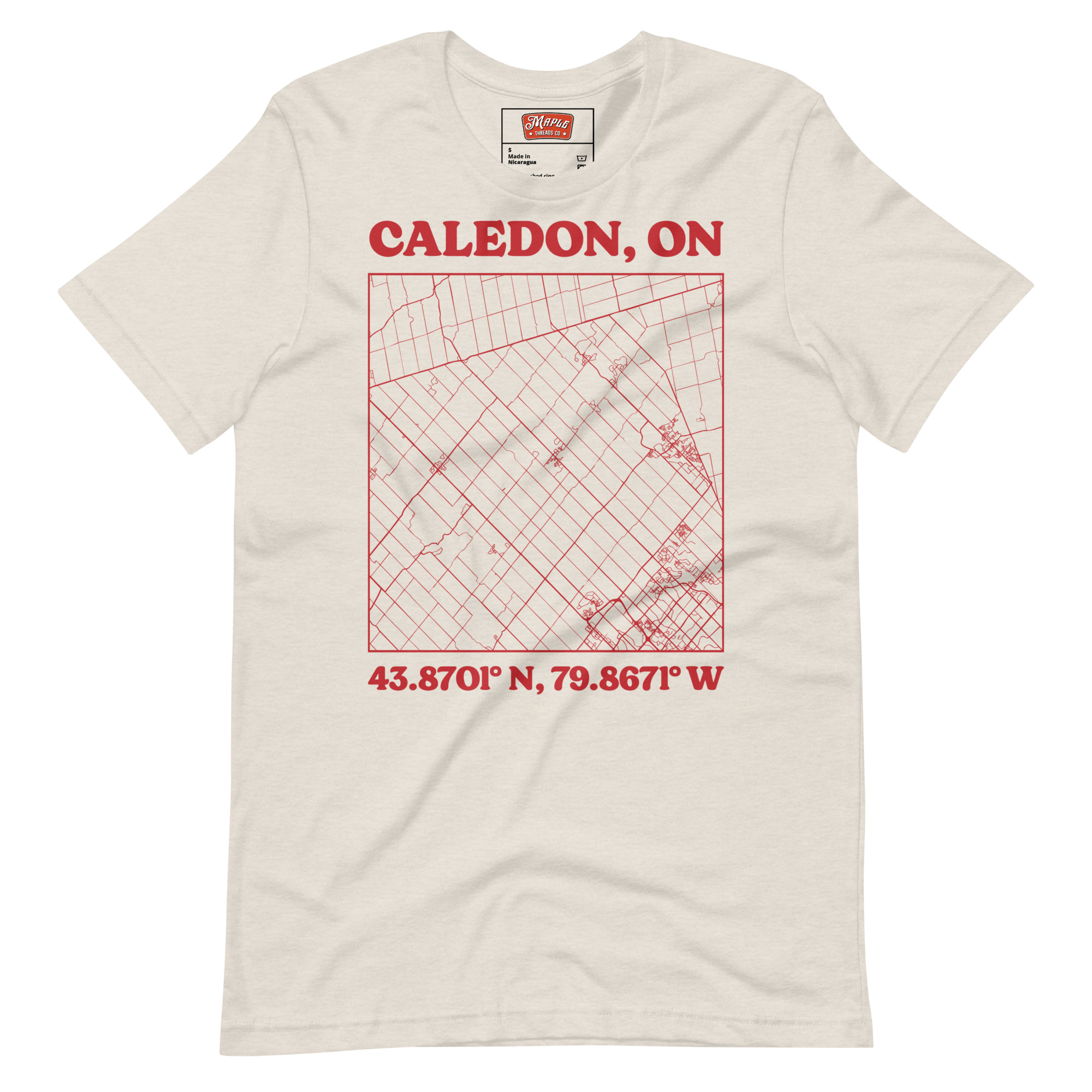Unisex Caledon, Ontario Map T-Shirt - Image 10