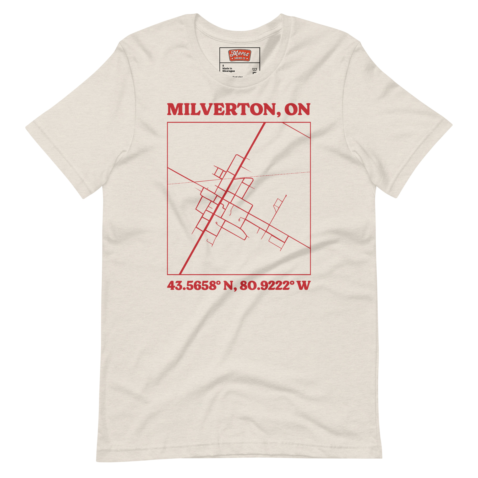 Unisex Milverton, Ontario Map T-Shirt - Image 10