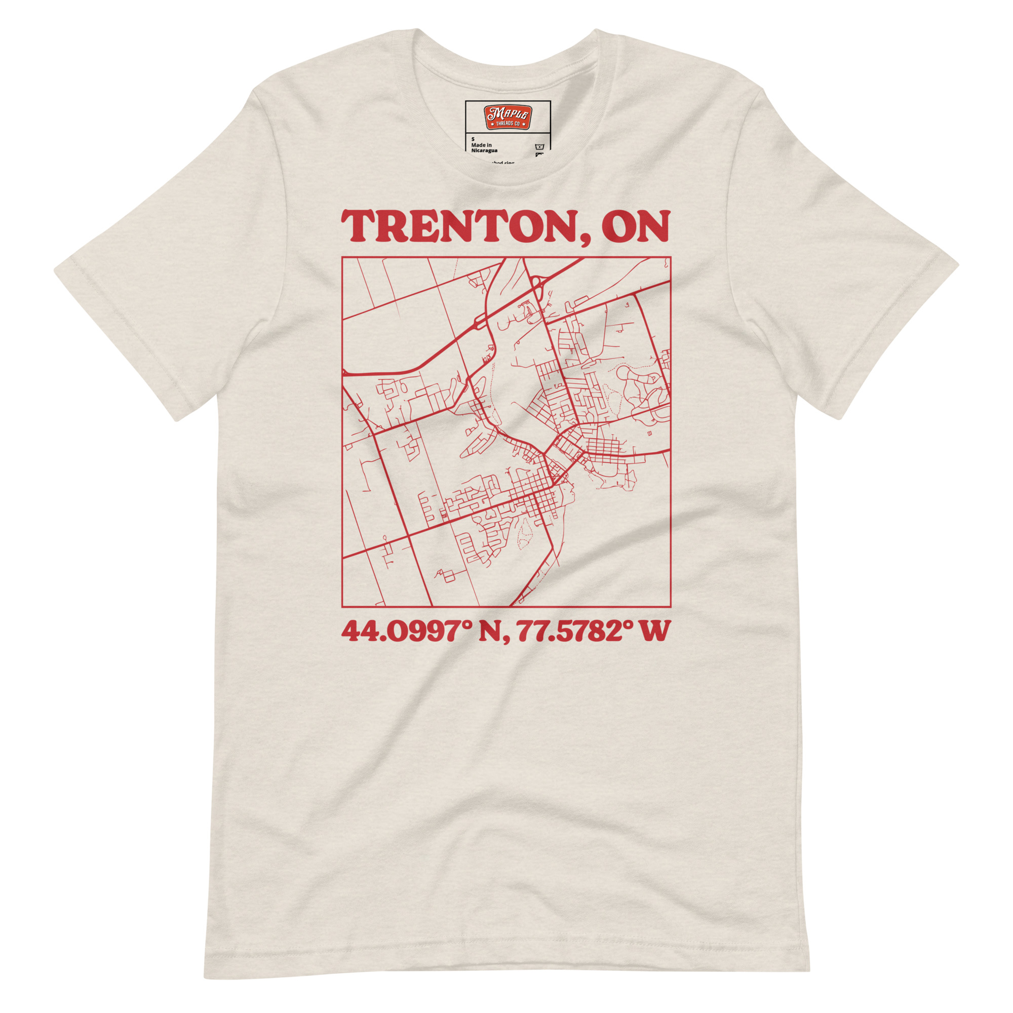 Unisex Trenton, Ontario Map T-Shirt - Image 10