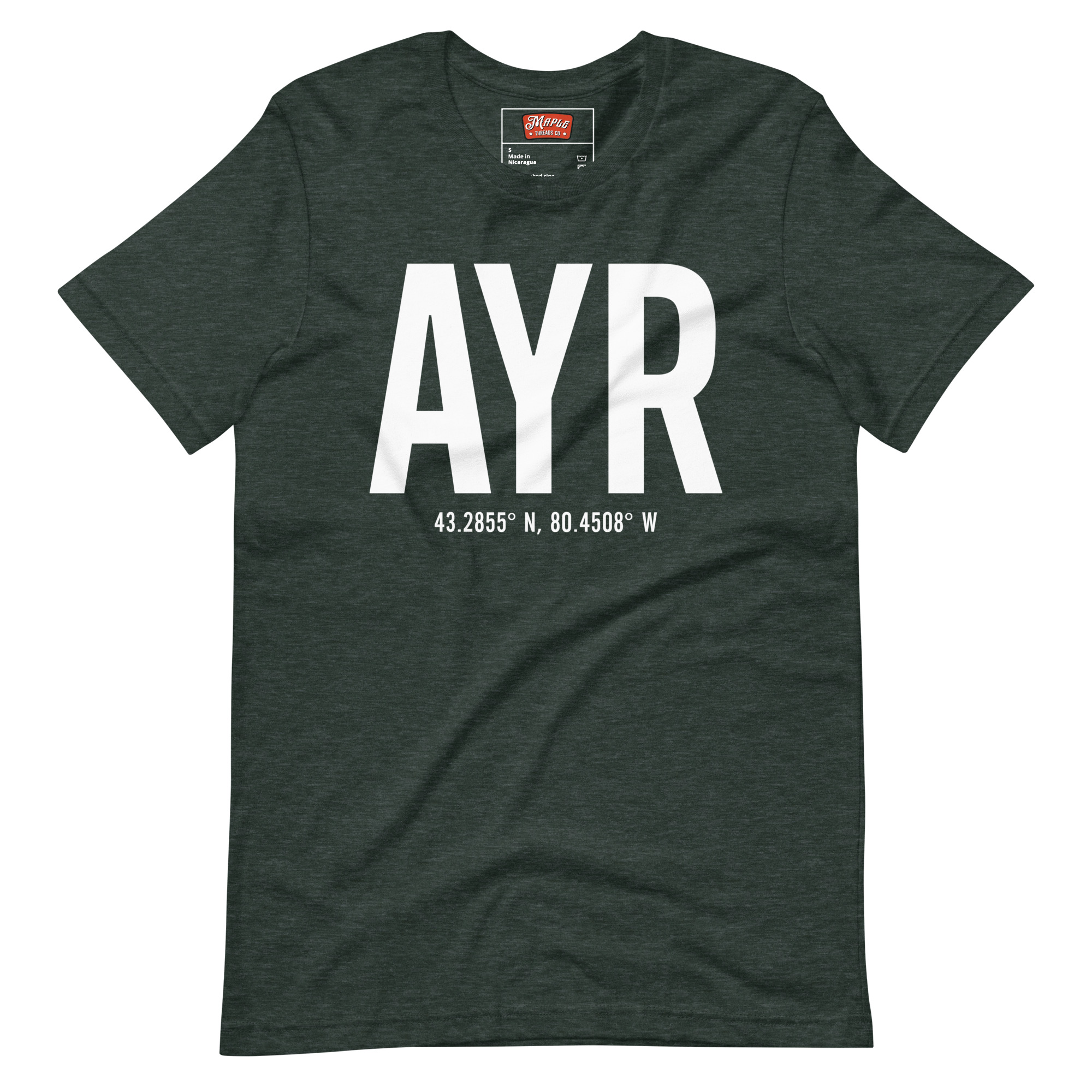 Unisex Ayr, Ontario Coordinates T-Shirt - Image 3