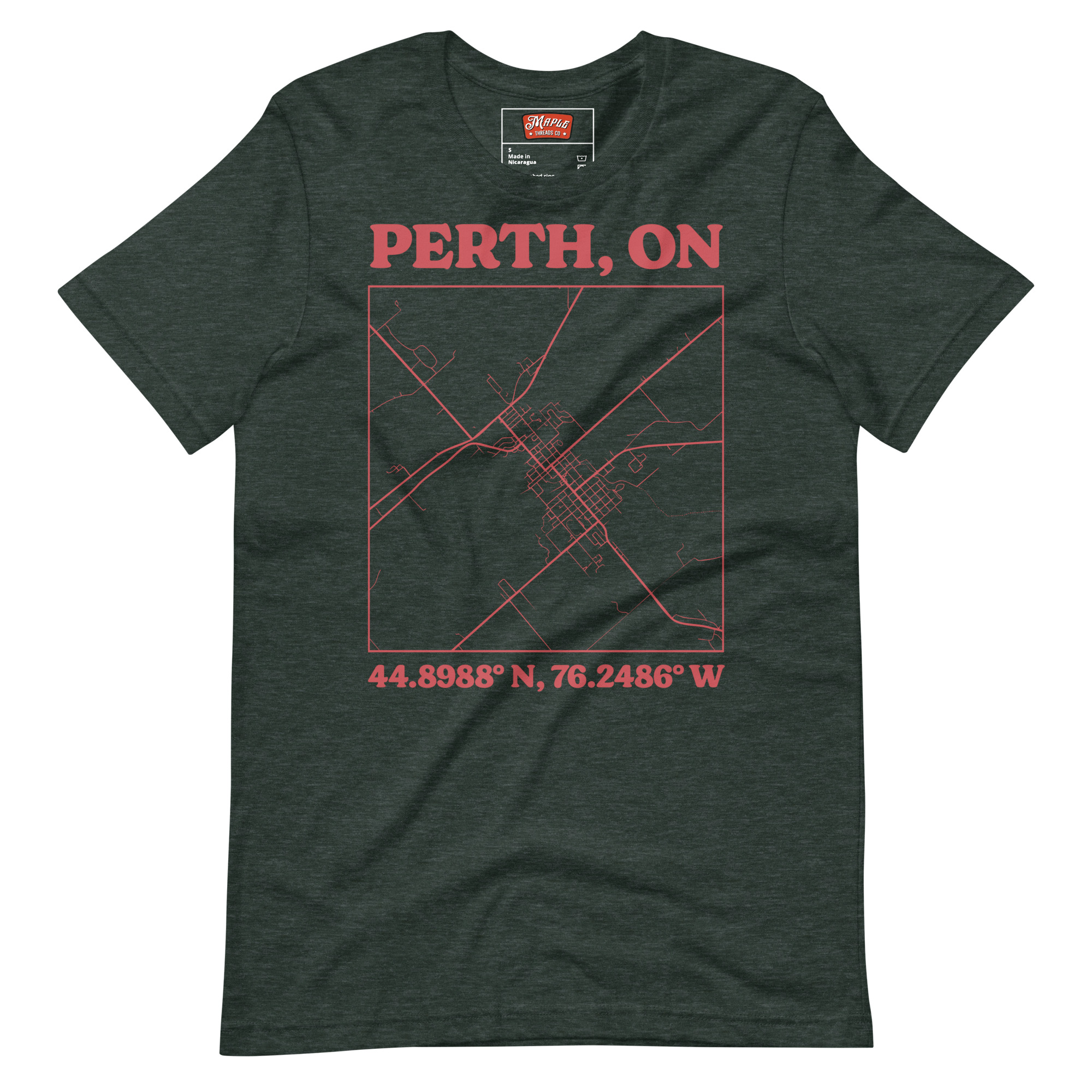 Unisex Perth, Ontario Map T-Shirt - Image 3