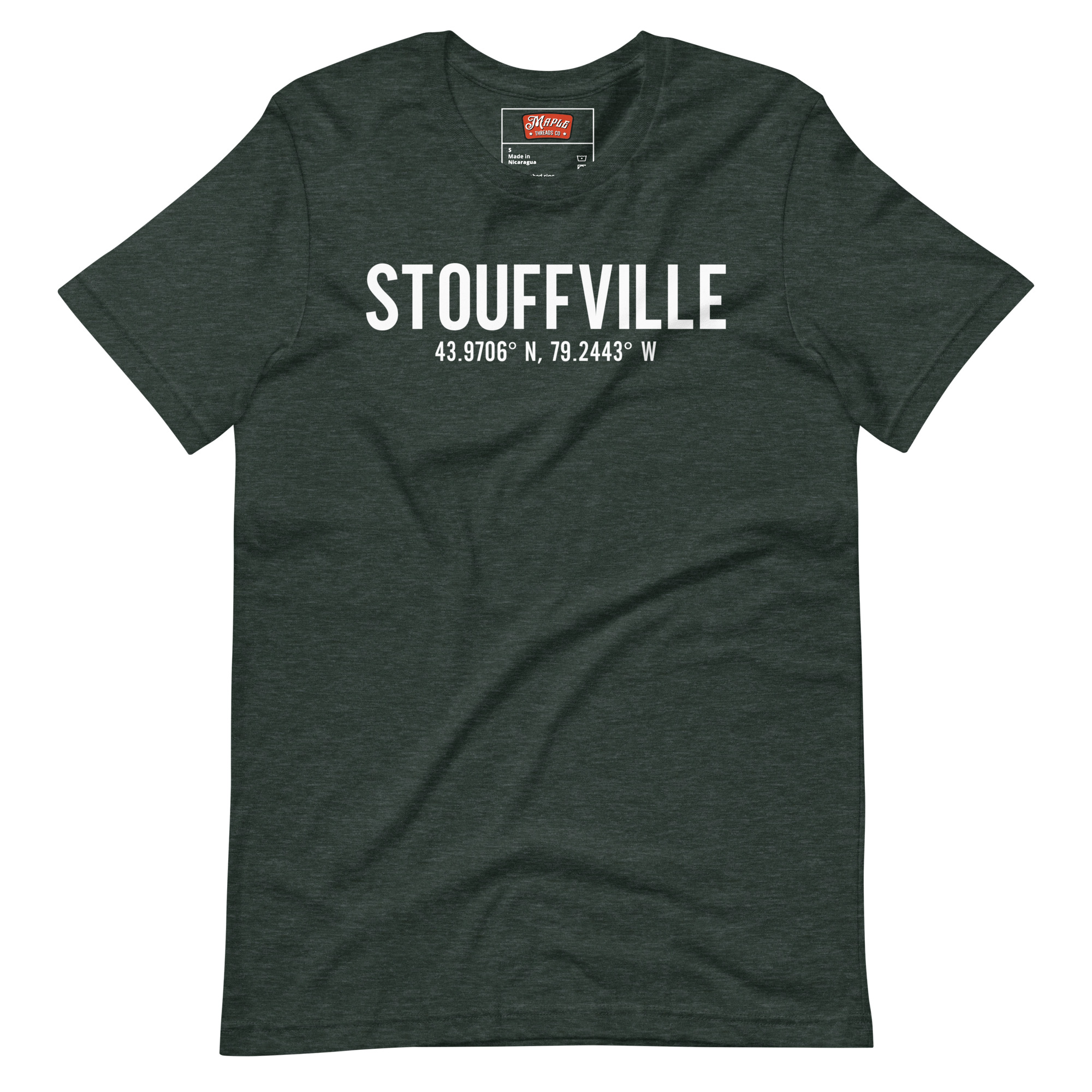 Unisex Stouffville, Ontario Coordinates T-Shirt - Image 3