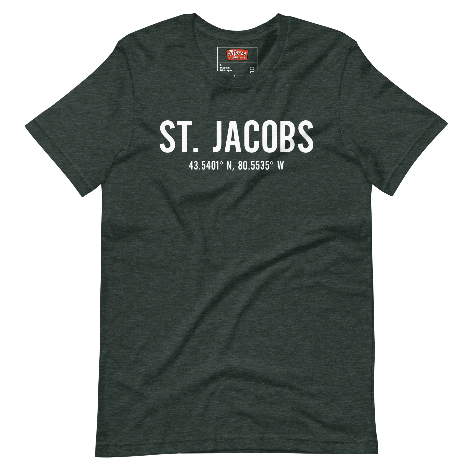 Unisex St Jacobs, Ontario Coordinates T-Shirt - Image 3