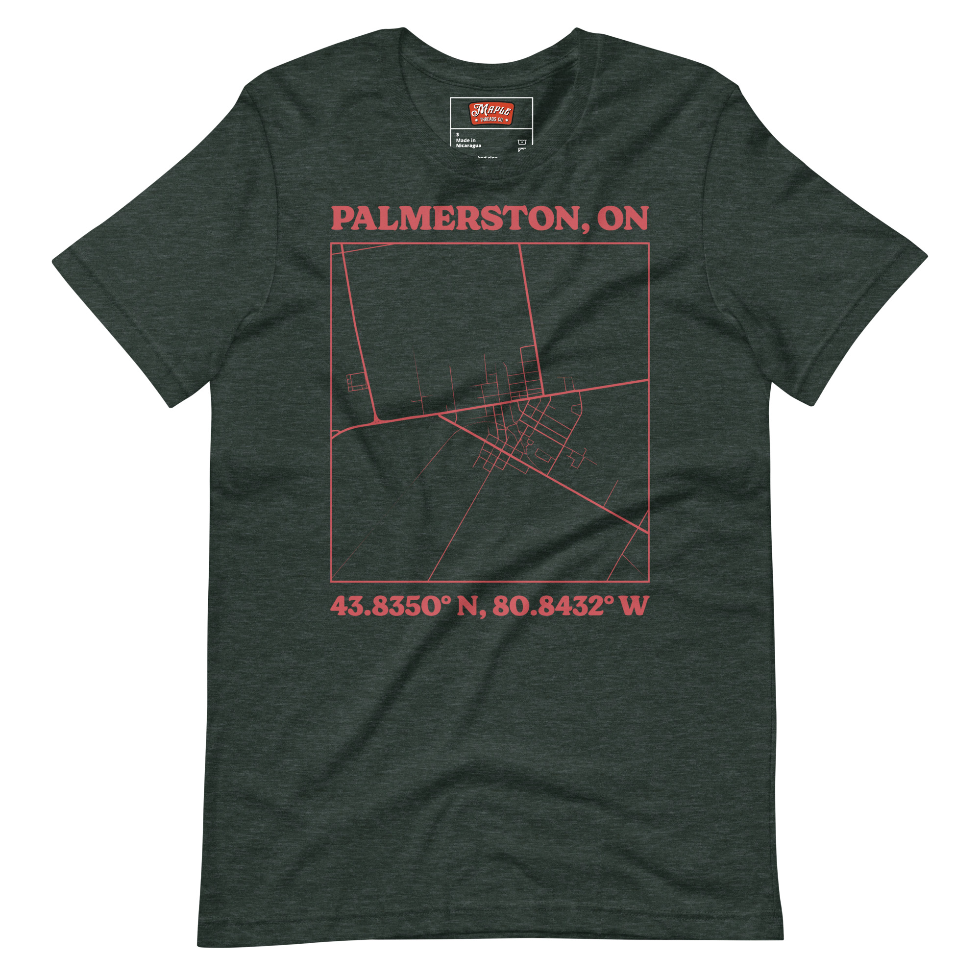 Unisex Palmerston, Ontario Map T-Shirt - Image 4