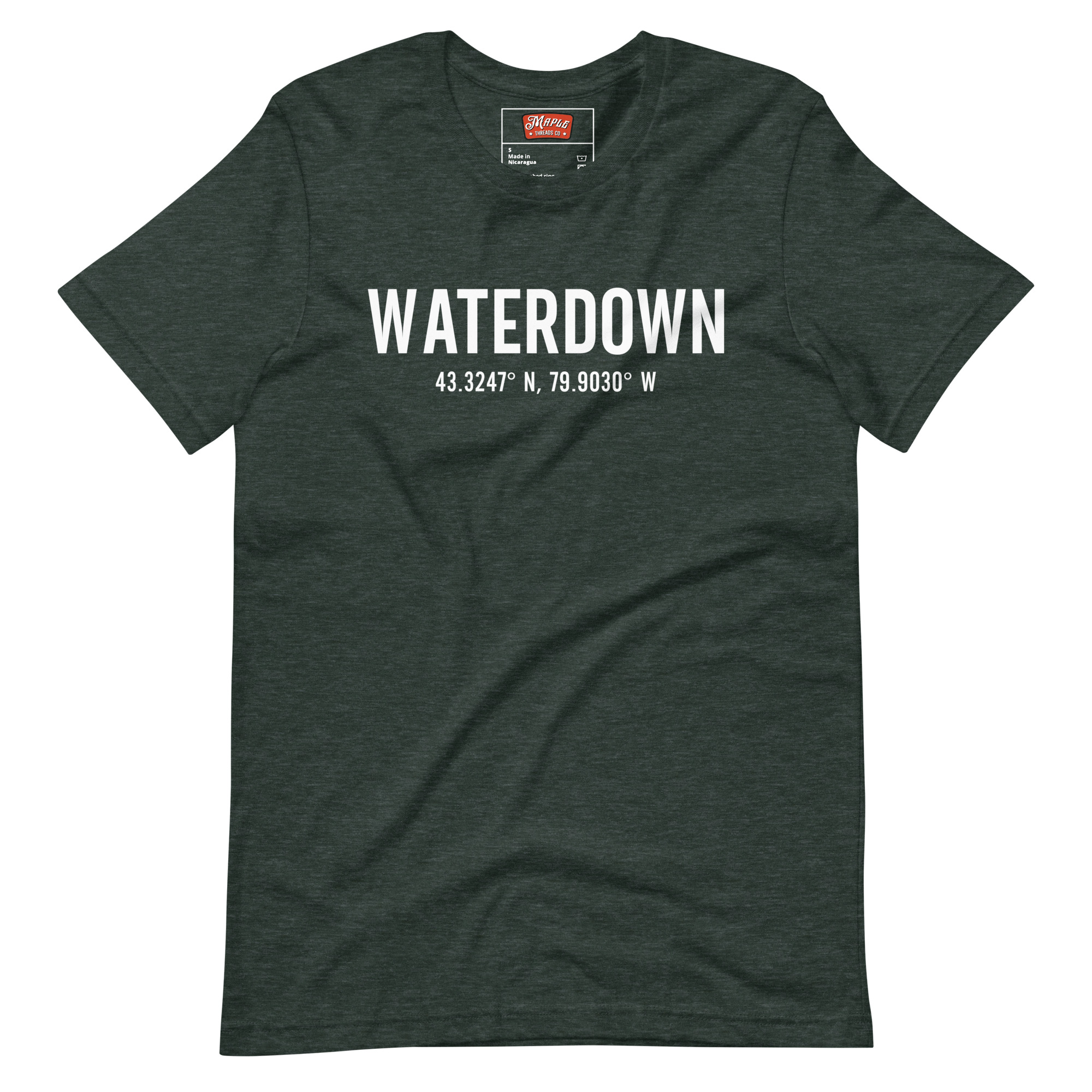 Unisex Waterdown, Ontario Coordinates T-Shirt - Image 3
