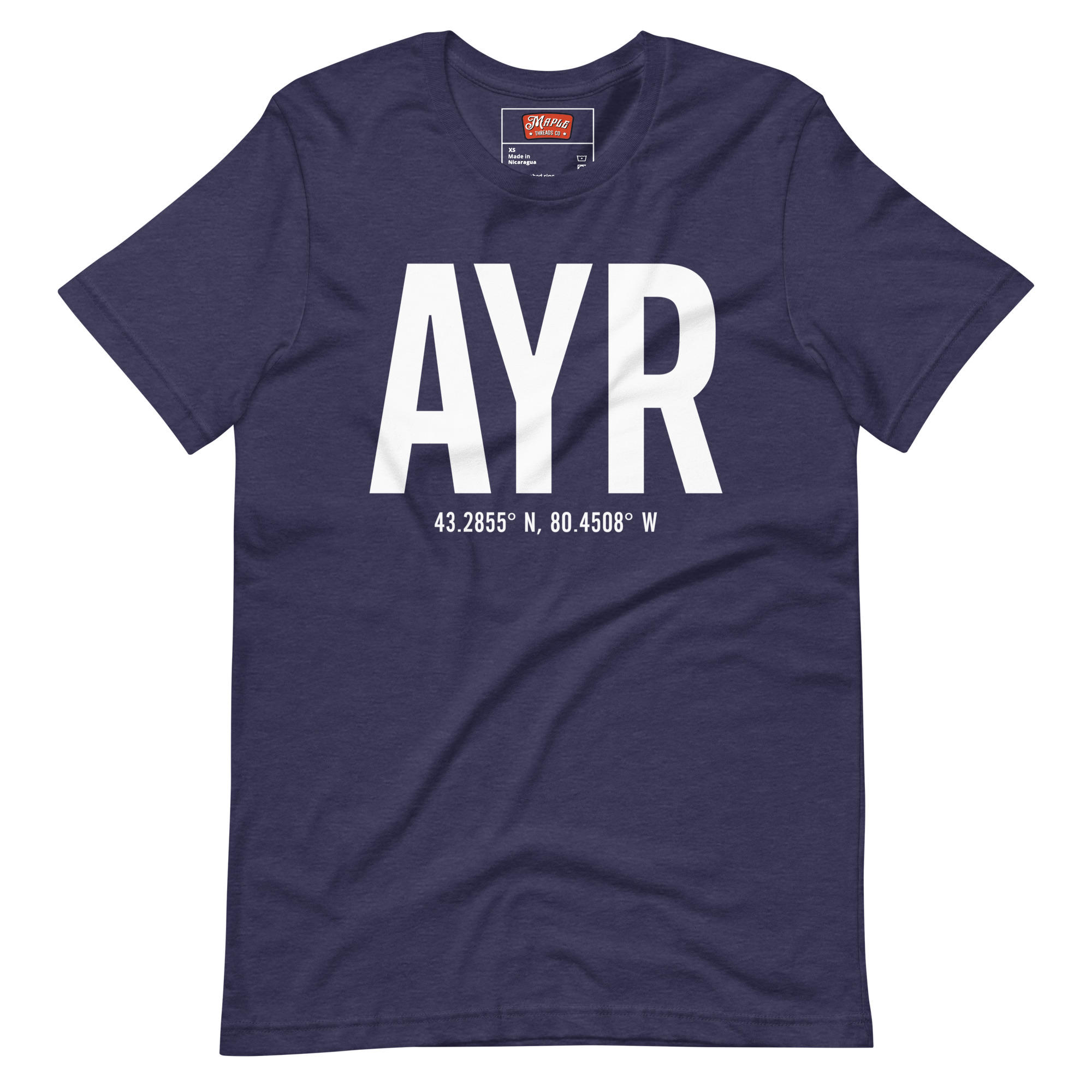 Unisex Ayr, Ontario Coordinates T-Shirt - Image 2