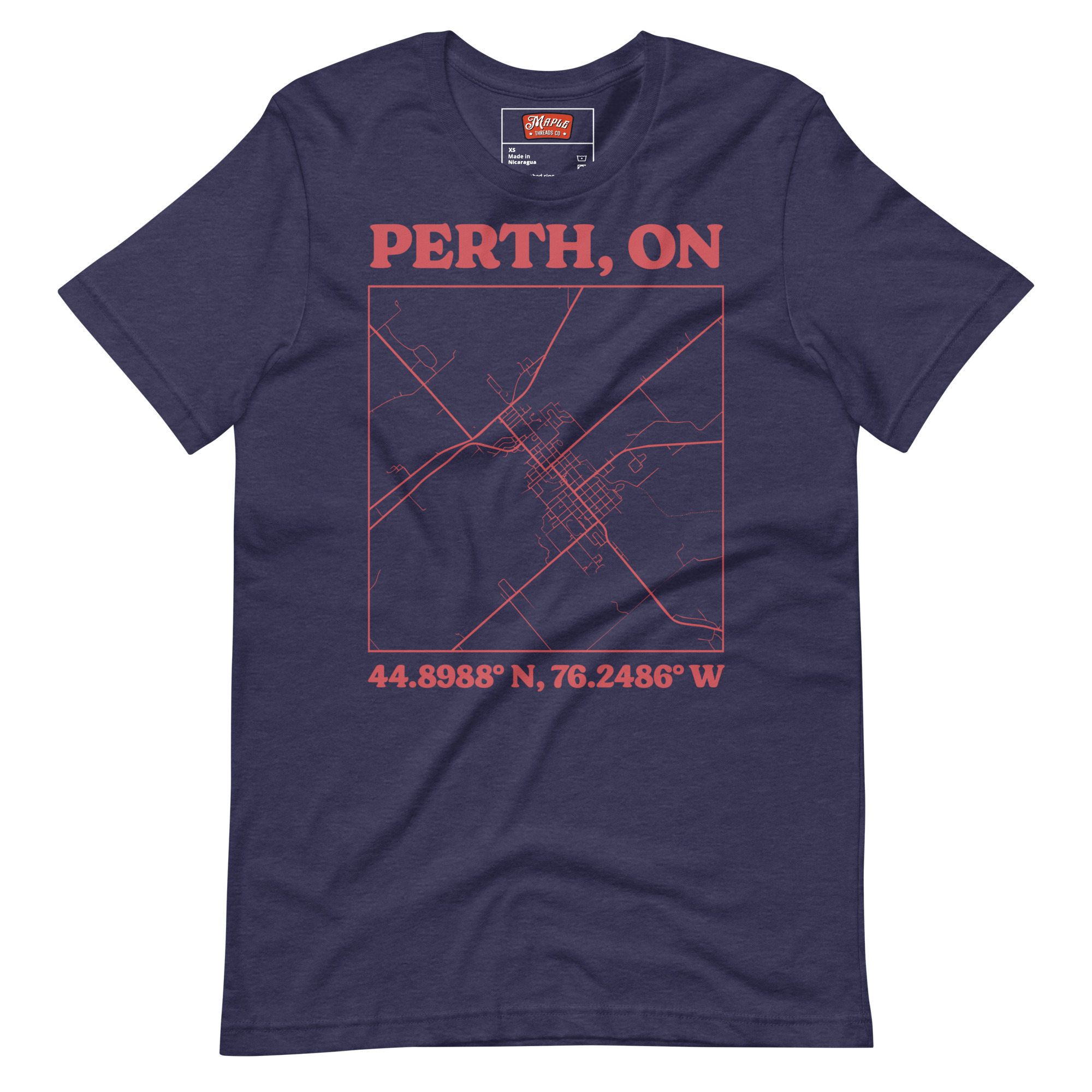 Unisex Perth, Ontario Map T-Shirt - Image 2