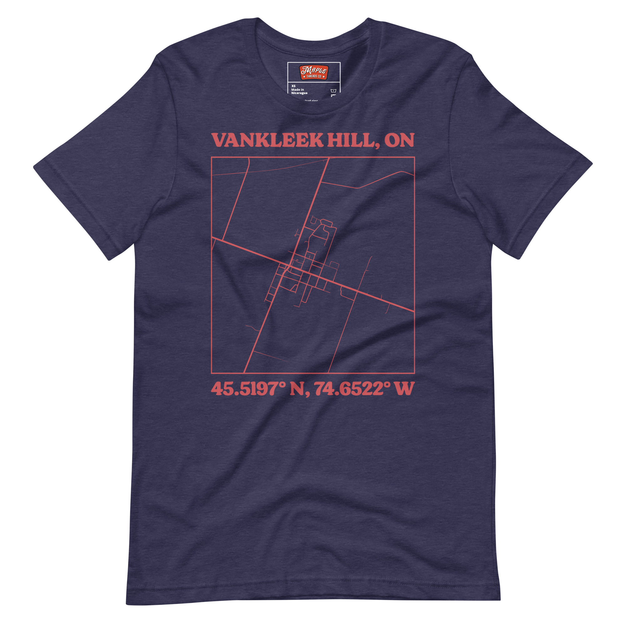 Unisex Vankleek Hill, Ontario Map T-Shirt - Image 3