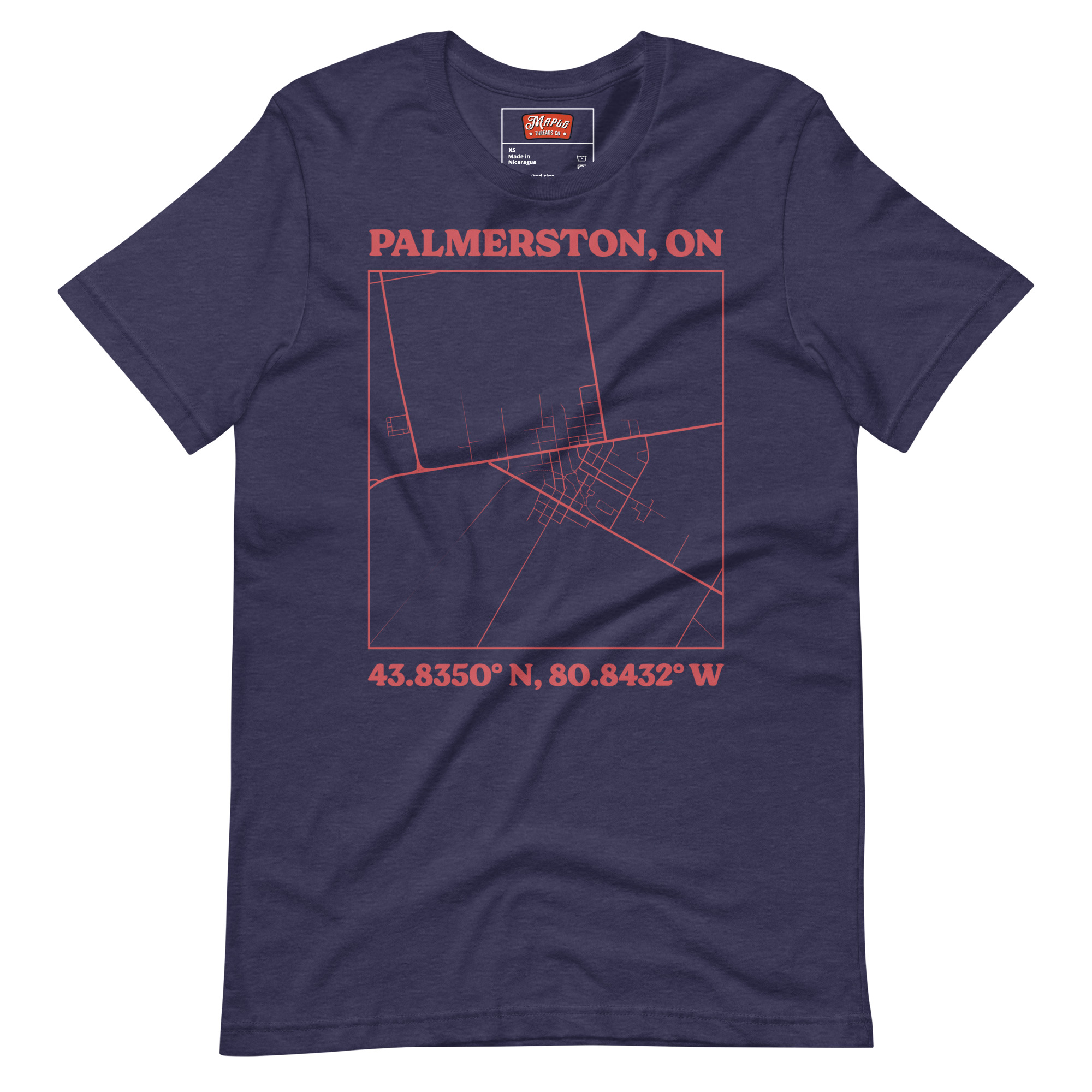 Unisex Palmerston, Ontario Map T-Shirt - Image 3