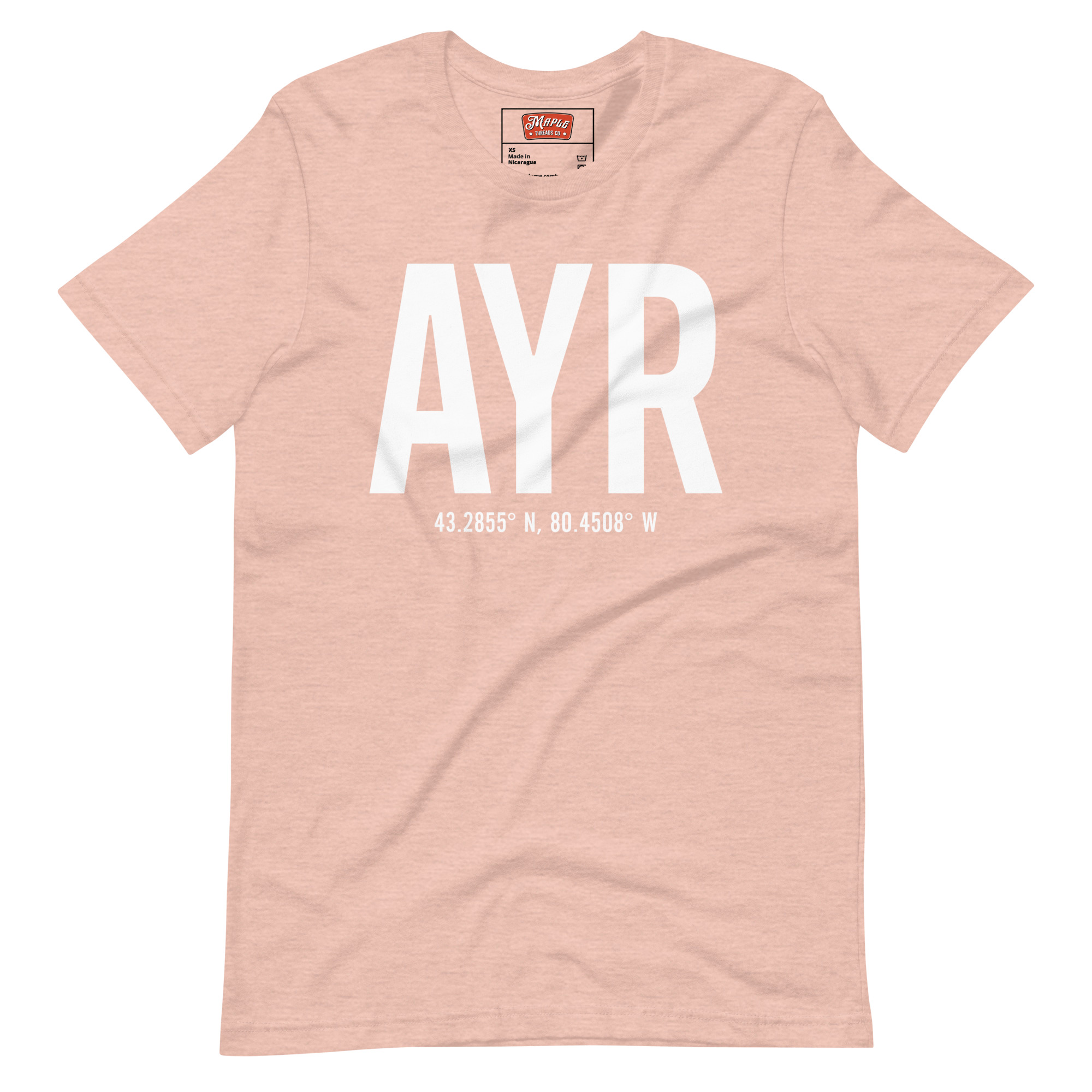 Unisex Ayr, Ontario Coordinates T-Shirt - Image 8