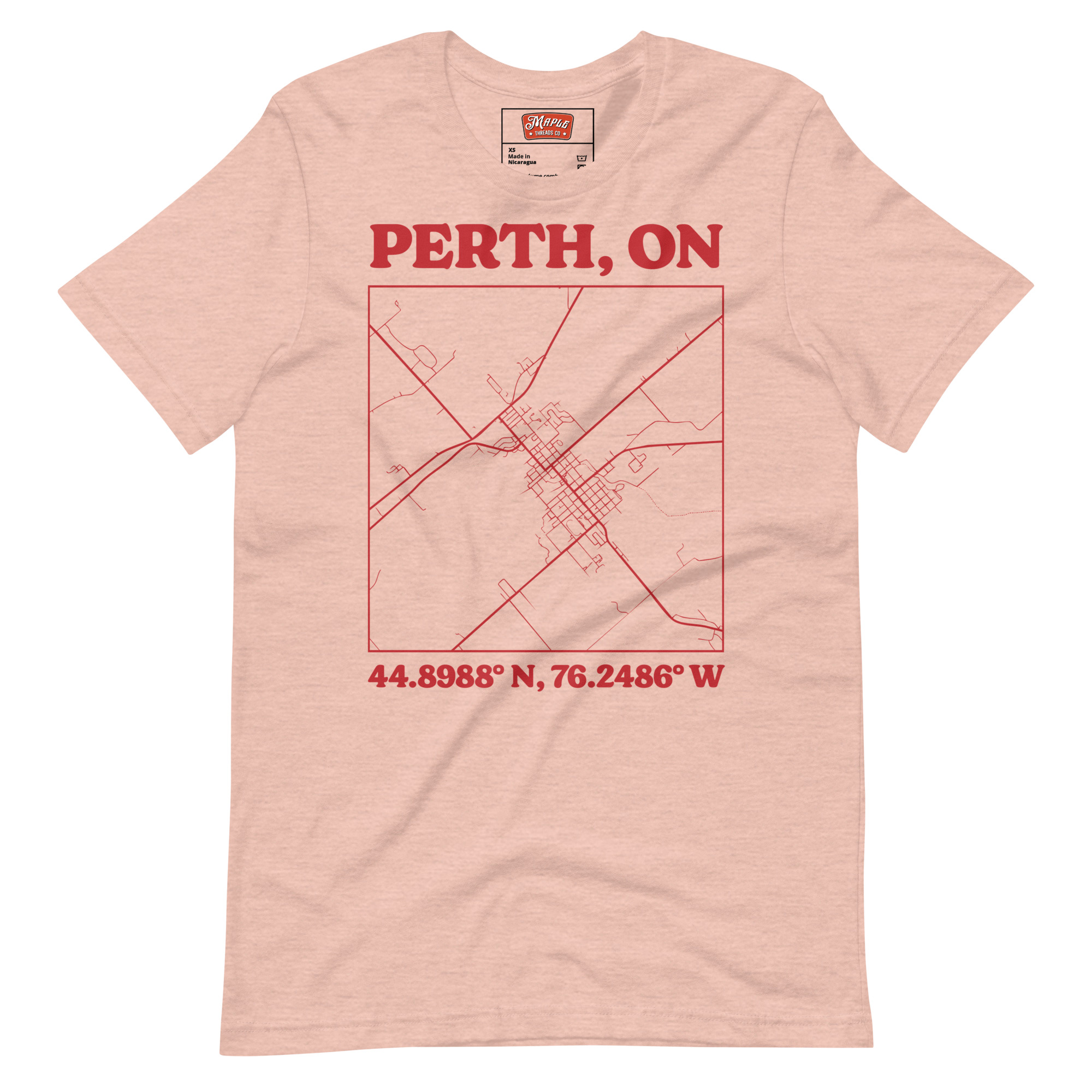Unisex Perth, Ontario Map T-Shirt - Image 8