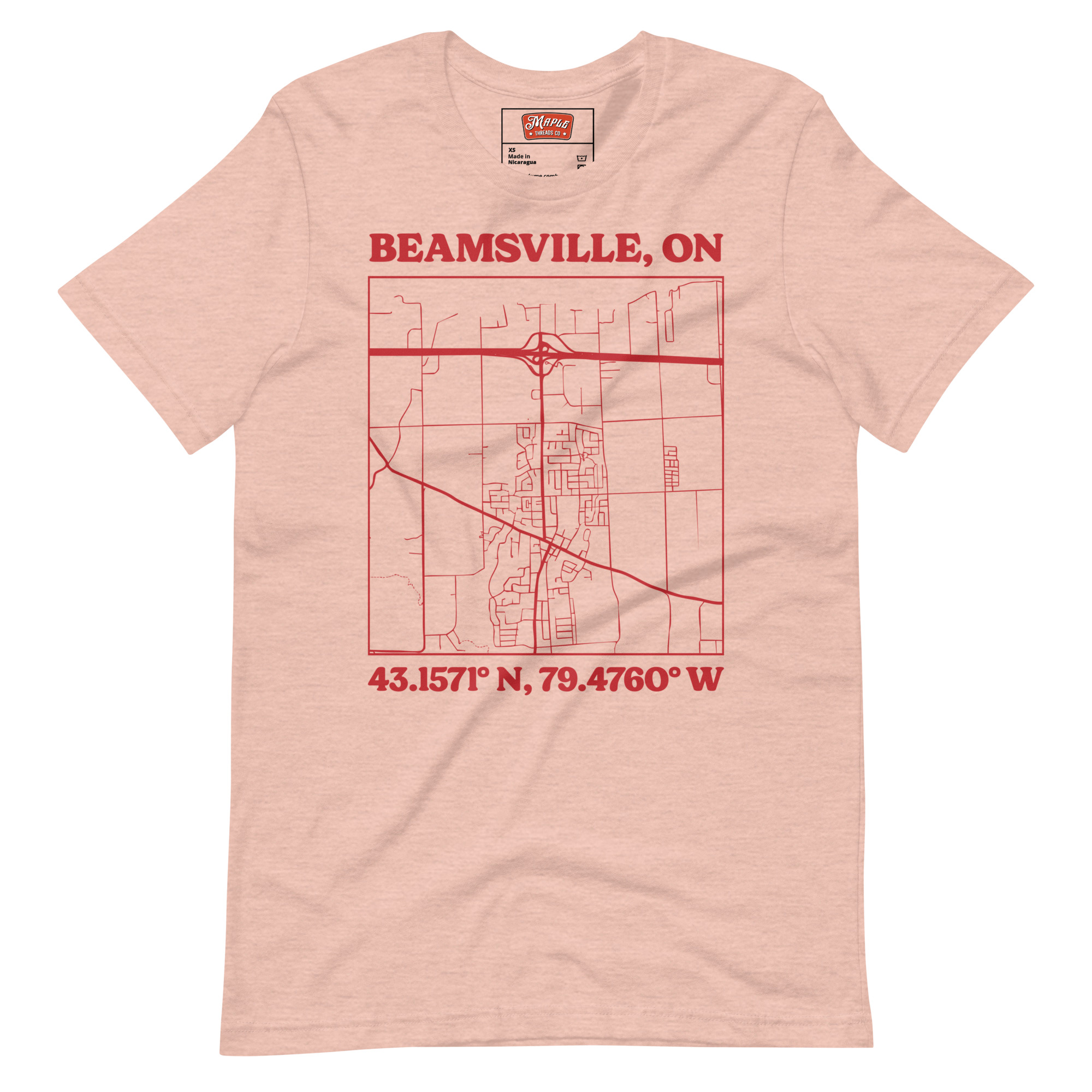 Unisex Beamsville, Ontario Map T-Shirt - Image 8