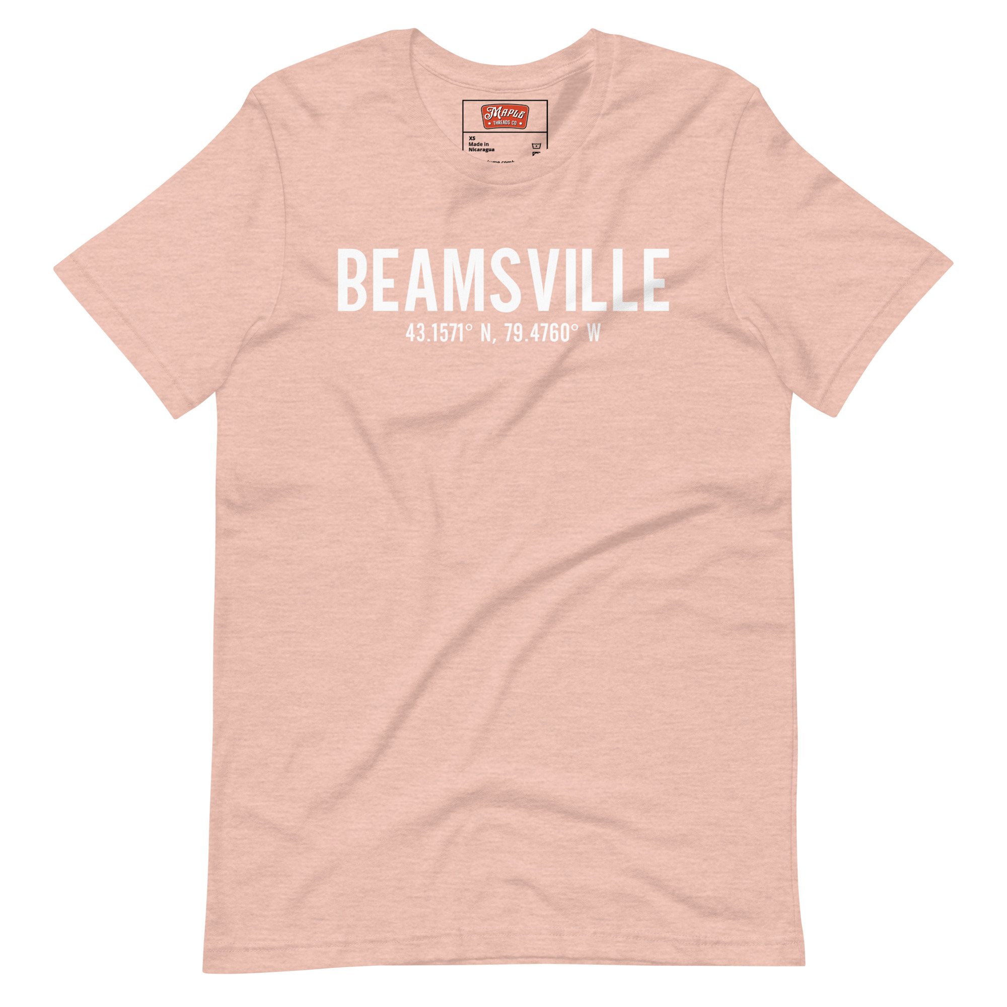Unisex Beamsville, Ontario Coordinates T-Shirt - Image 8
